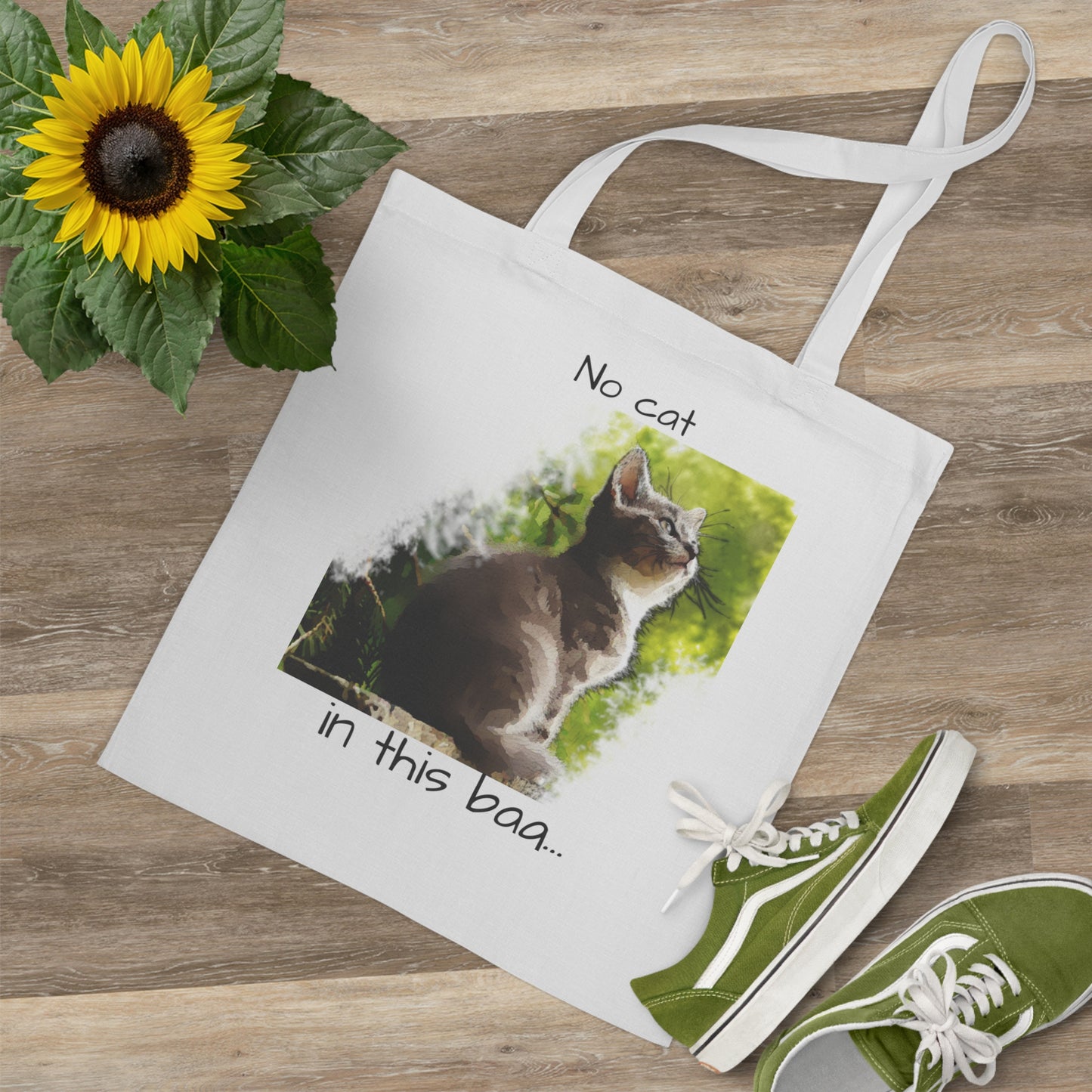 Kat Grappige Katoenen Tas - Cute and Practical Shopping tote Bag - No Cat in Bag - Cat Lover Gift, Eco-Friendly, Herbruikbaar, Lief Schattig