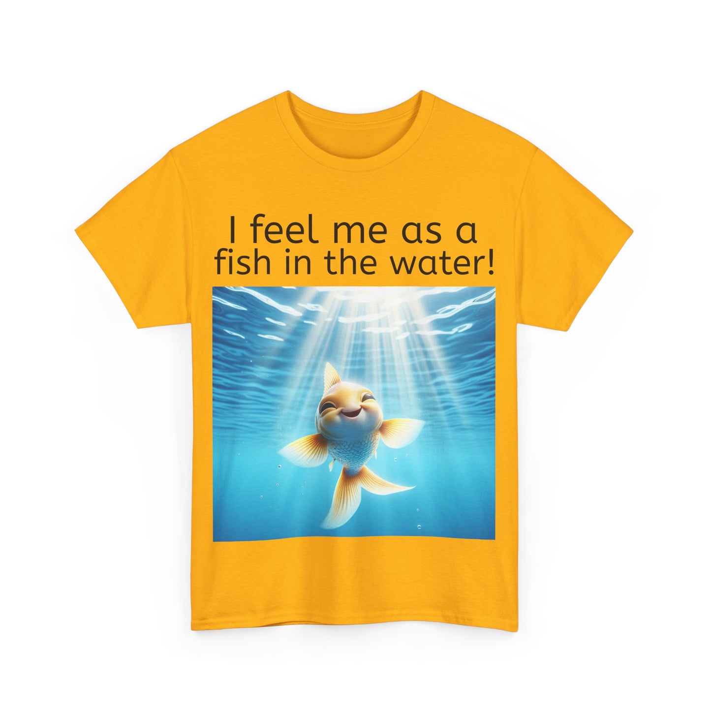 Grappige Unisex Katoenen T-Shirt - Fish in the water - Pun Funny Dutch Shirt Language Gift Idea Leuk