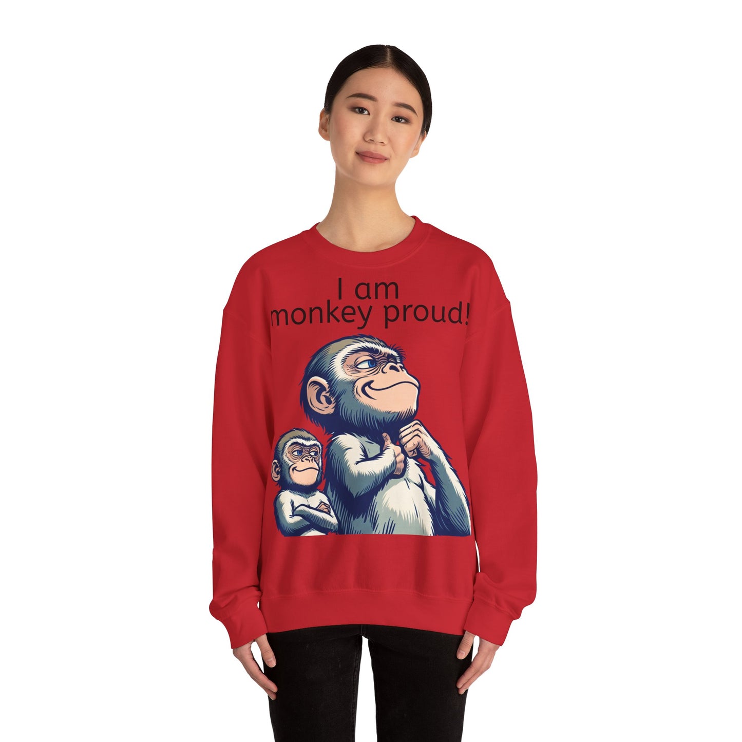 Grappige Unisex Sweatshirt - Monkey proud - Pun Funny Dutch Sweatshirt Language Gift Idea Leuk Vis Water Cadeau Idee Aap Apen Animal Leuk