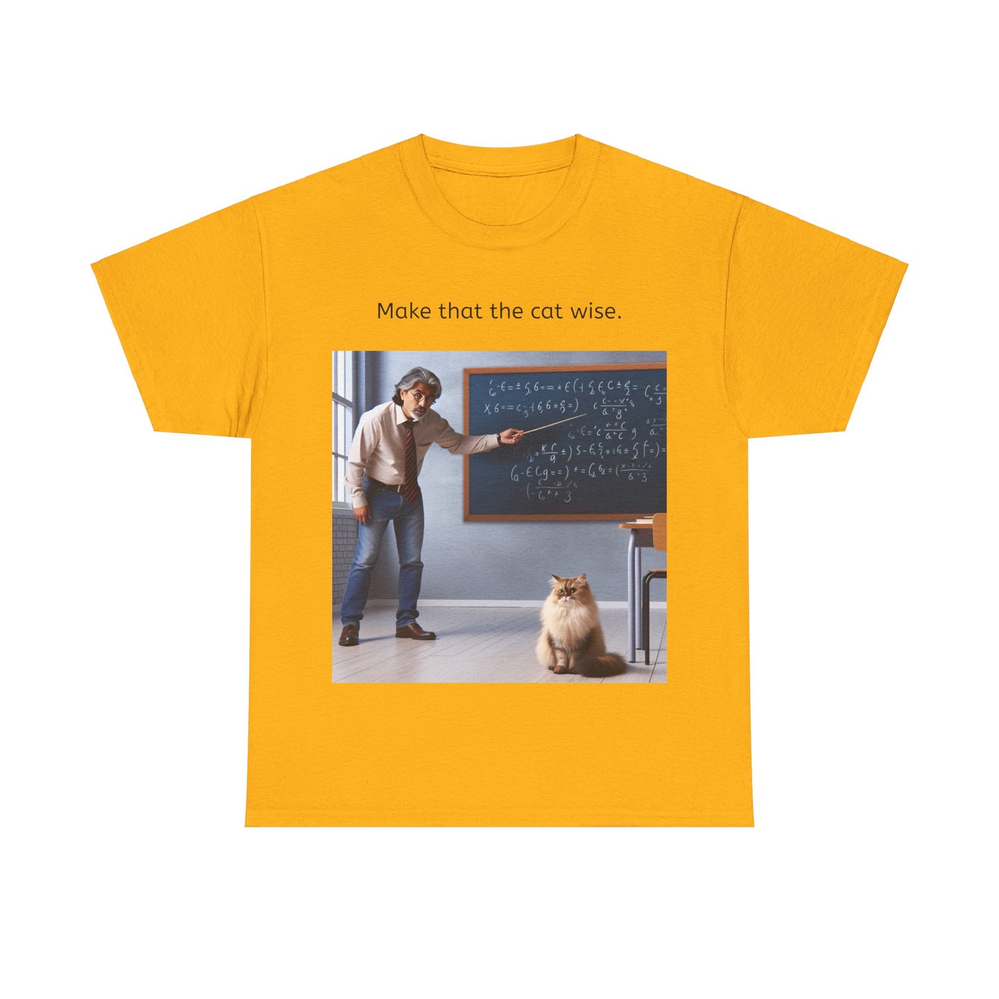 Grappige Unisex Katoenen T-Shirt - Make that the cat wise - Pun Funny Dutch Shirt Language Gift Idea