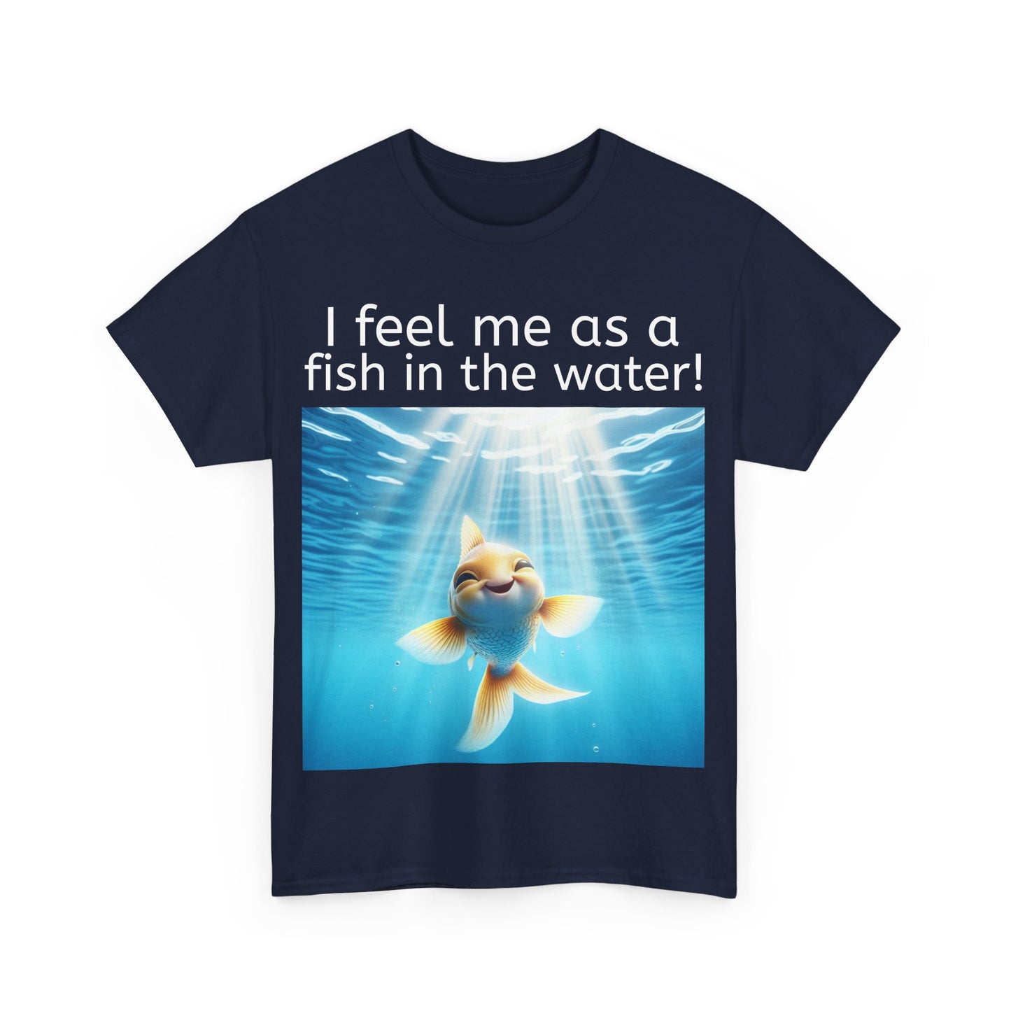 Grappige Unisex Katoenen T-Shirt - Fish in the water - Pun Funny Dutch Shirt Language Gift Idea Leuk