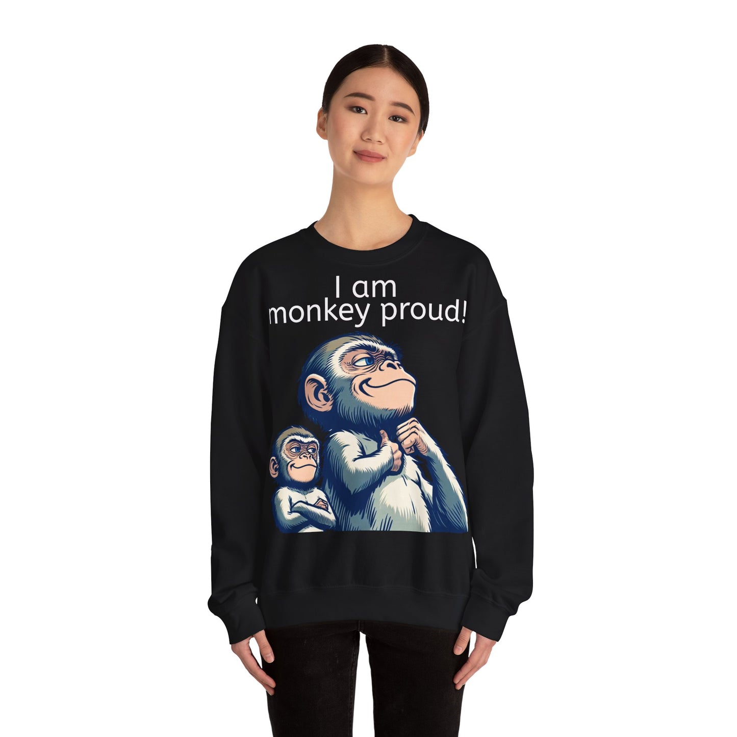 Grappige Unisex Sweatshirt - Monkey proud - Pun Funny Dutch Sweatshirt Language Gift Idea Leuk Vis Water Cadeau Idee Aap Apen Animal Leuk