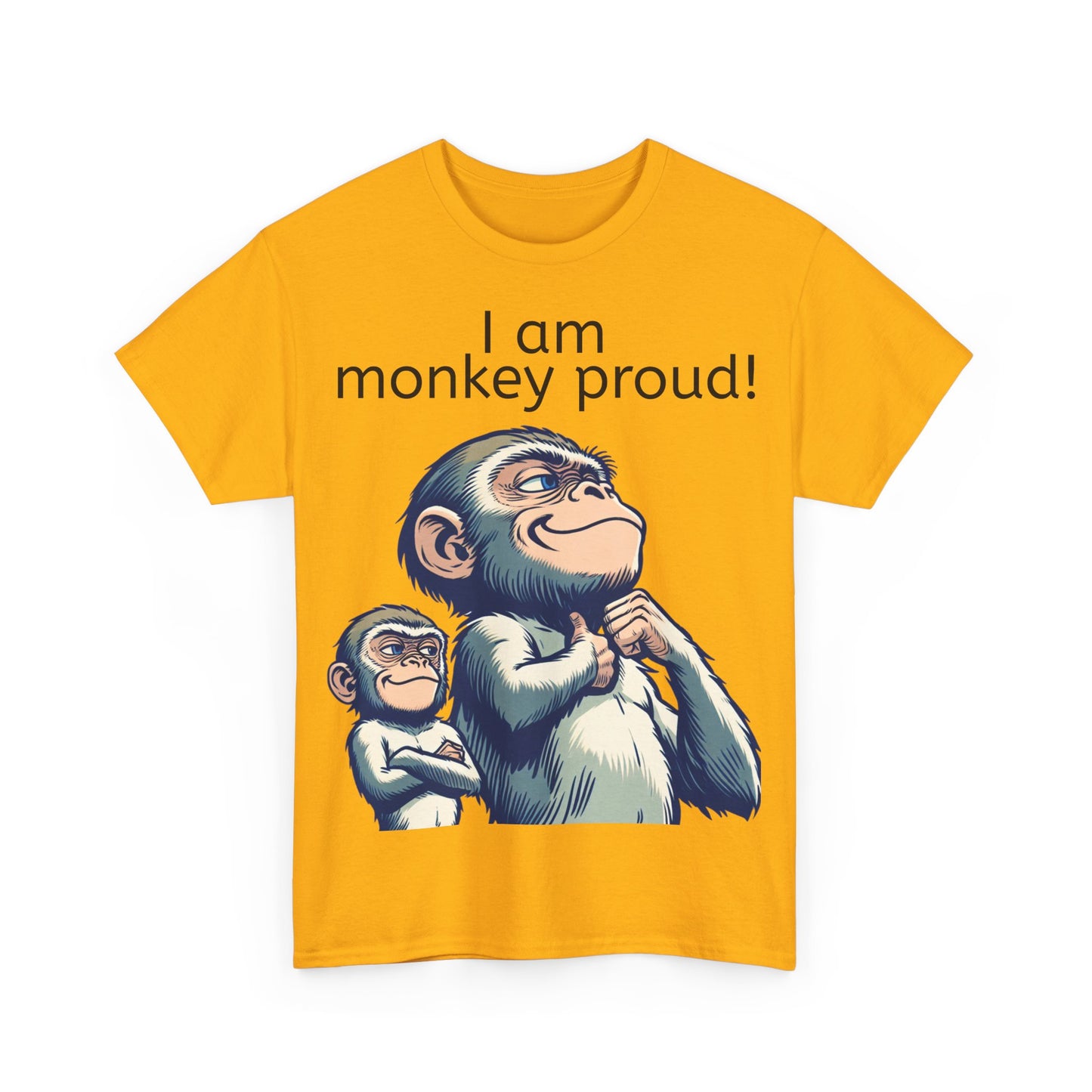 Grappige Unisex Katoenen T-shirt - Monkey proud - Pun Funny Dutch Shirt Language Gift Idea Leuk Aap Apen Trots Proud