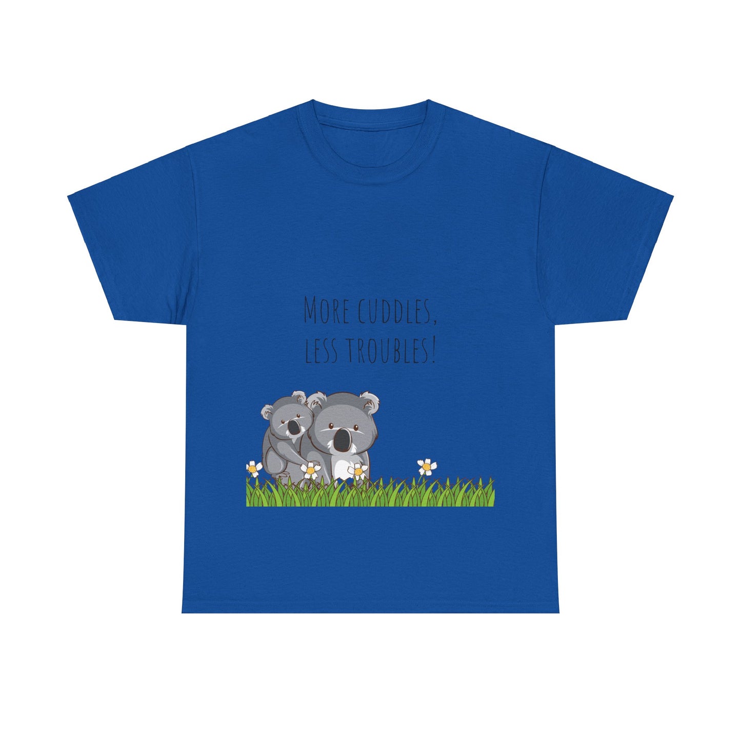 More Cuddles Less Troubles T-Shirt grappige, woordspeling Premium T-shirt, shirt grappige, shirt knuffelgrap, shirt minder problemen