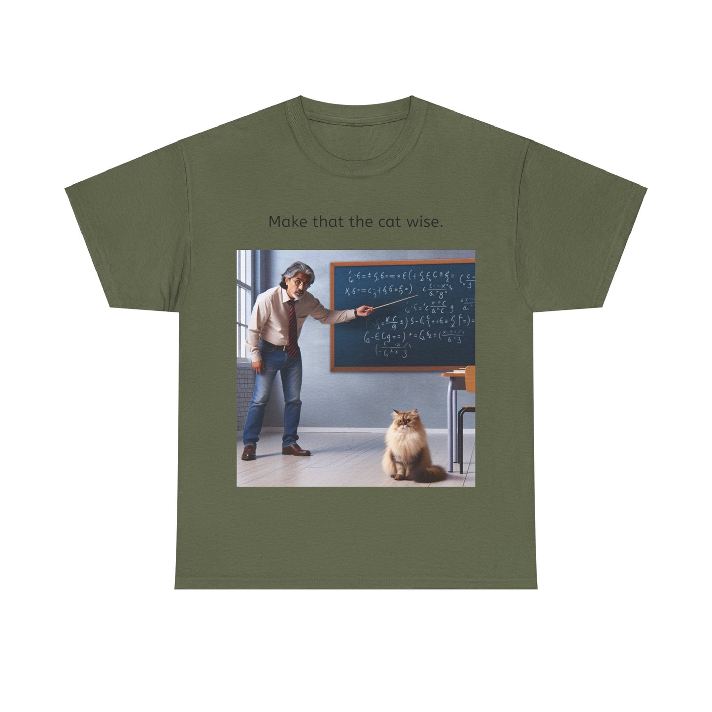 Grappige Unisex Katoenen T-Shirt - Make that the cat wise - Pun Funny Dutch Shirt Language Gift Idea