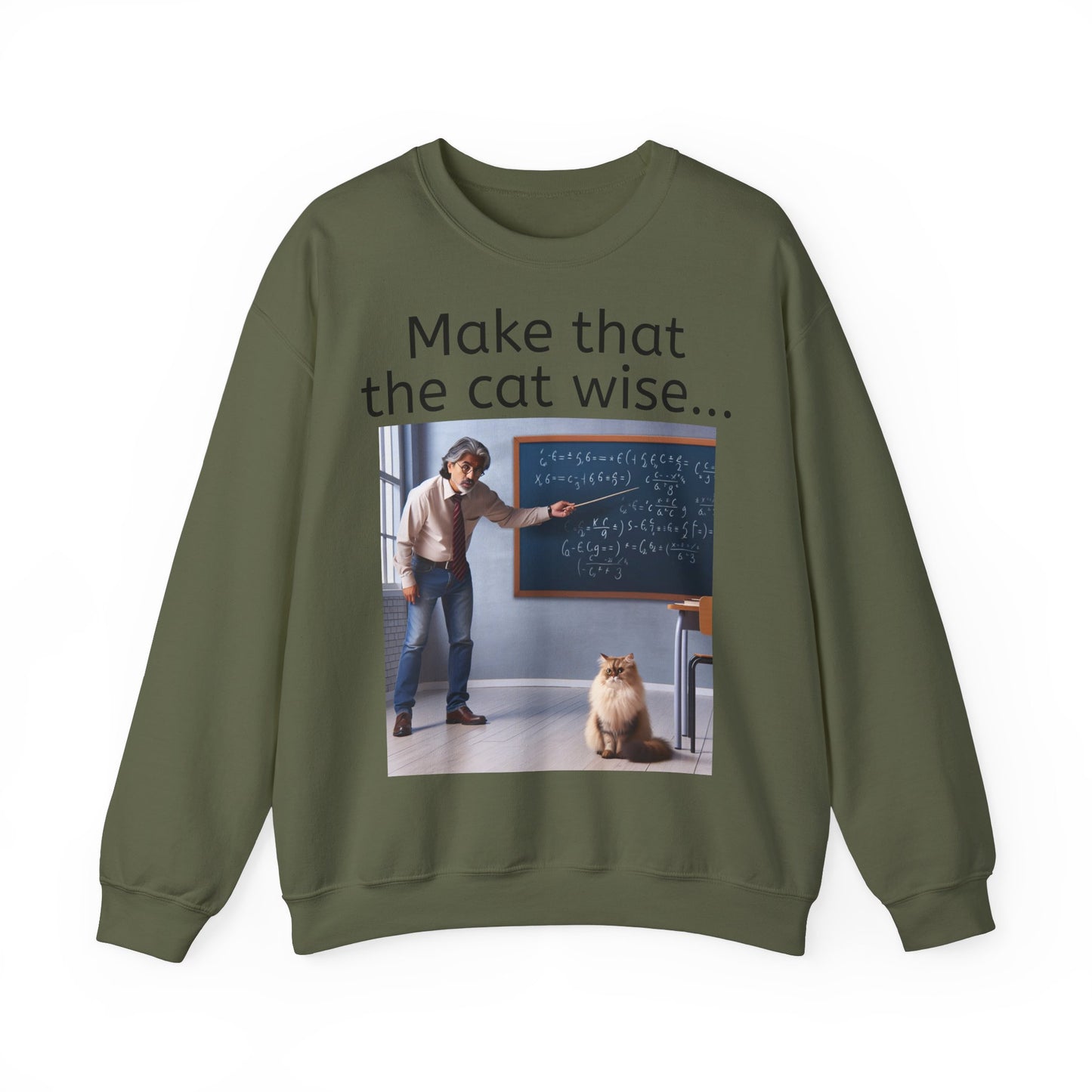 Grappige Unisex Katoenen/ Polyester Sweater Sweatshirt - Make that the cat wise - Pun Funny Dutch Shirt Language Gift Idea Spreekwoord Funny