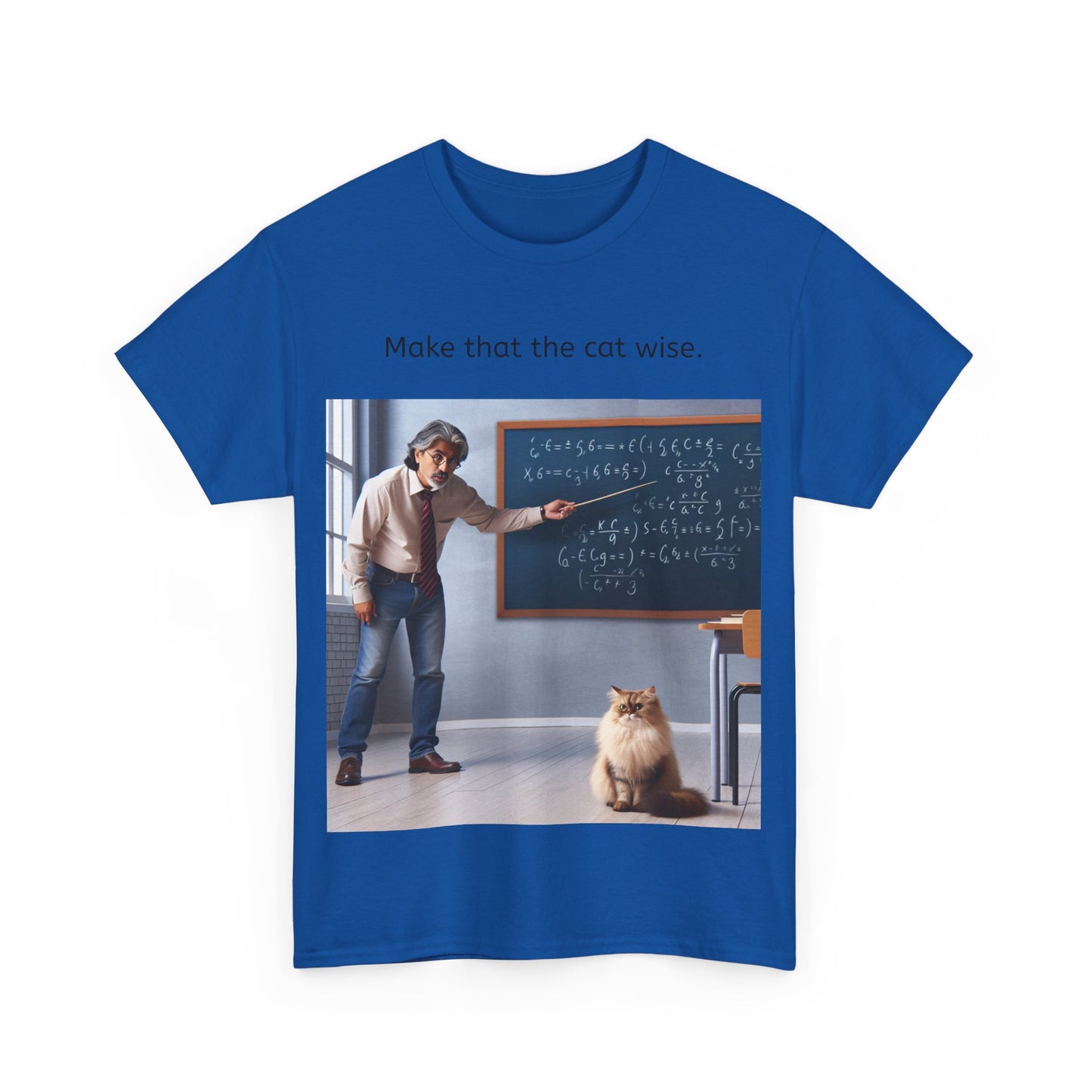 Grappige Unisex Katoenen T-Shirt - Make that the cat wise - Pun Funny Dutch Shirt Language Gift Idea