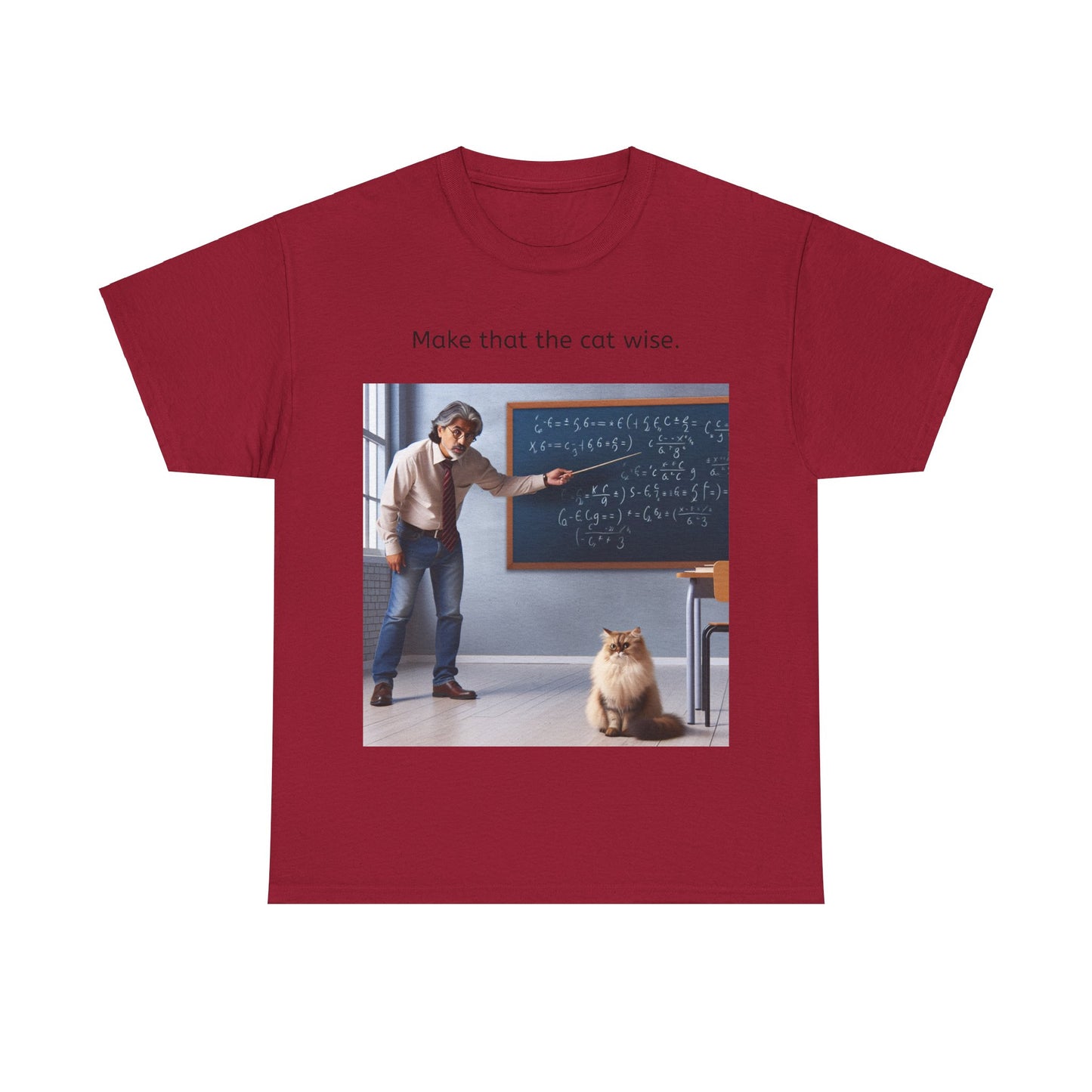 Grappige Unisex Katoenen T-Shirt - Make that the cat wise - Pun Funny Dutch Shirt Language Gift Idea