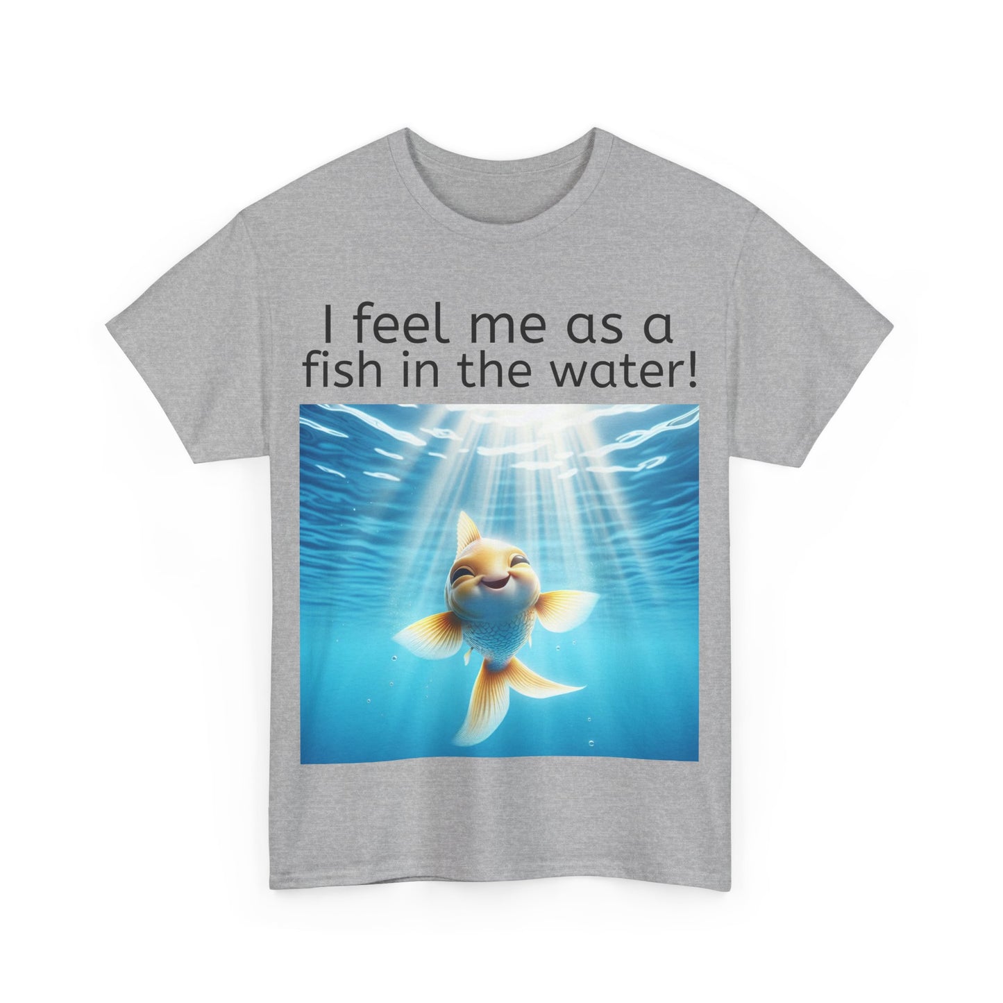 Grappige Unisex Katoenen T-Shirt - Fish in the water - Pun Funny Dutch Shirt Language Gift Idea Leuk