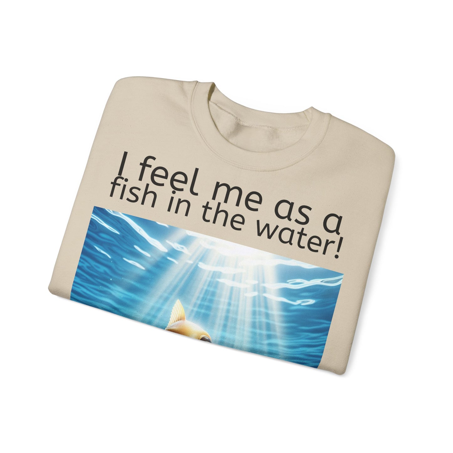Grappige Unisex Sweatshirt Trui - Fish in the water - Pun Funny Dutch Sweatshirt Language Gift Idea Leuk Vis Water Cadeau Idee