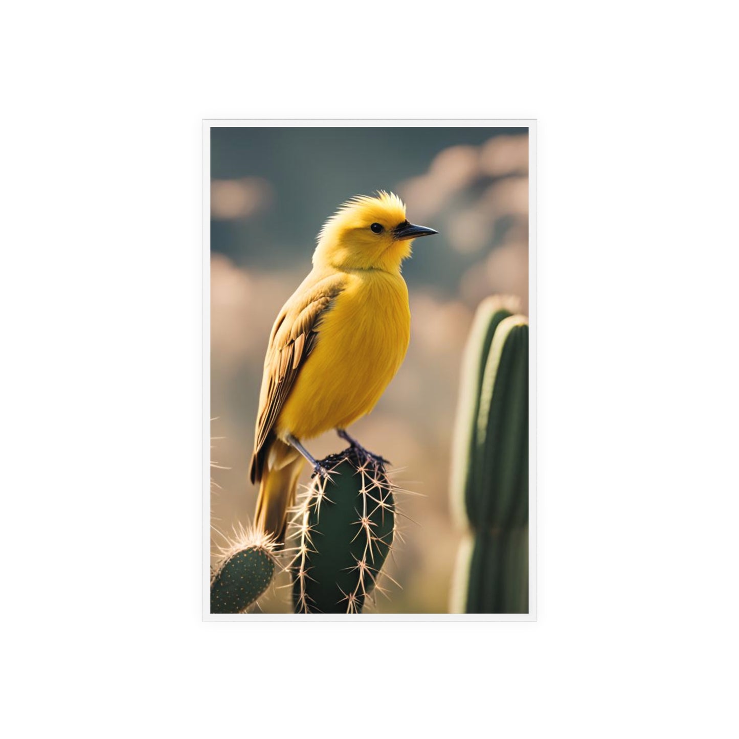 Acrylic Sign, Natural Bird Cacti Design, Home Office Decor Trend, Beautiful Country Style, Gift, Desk, Bureau Cadeu Idee Vogel Cactus