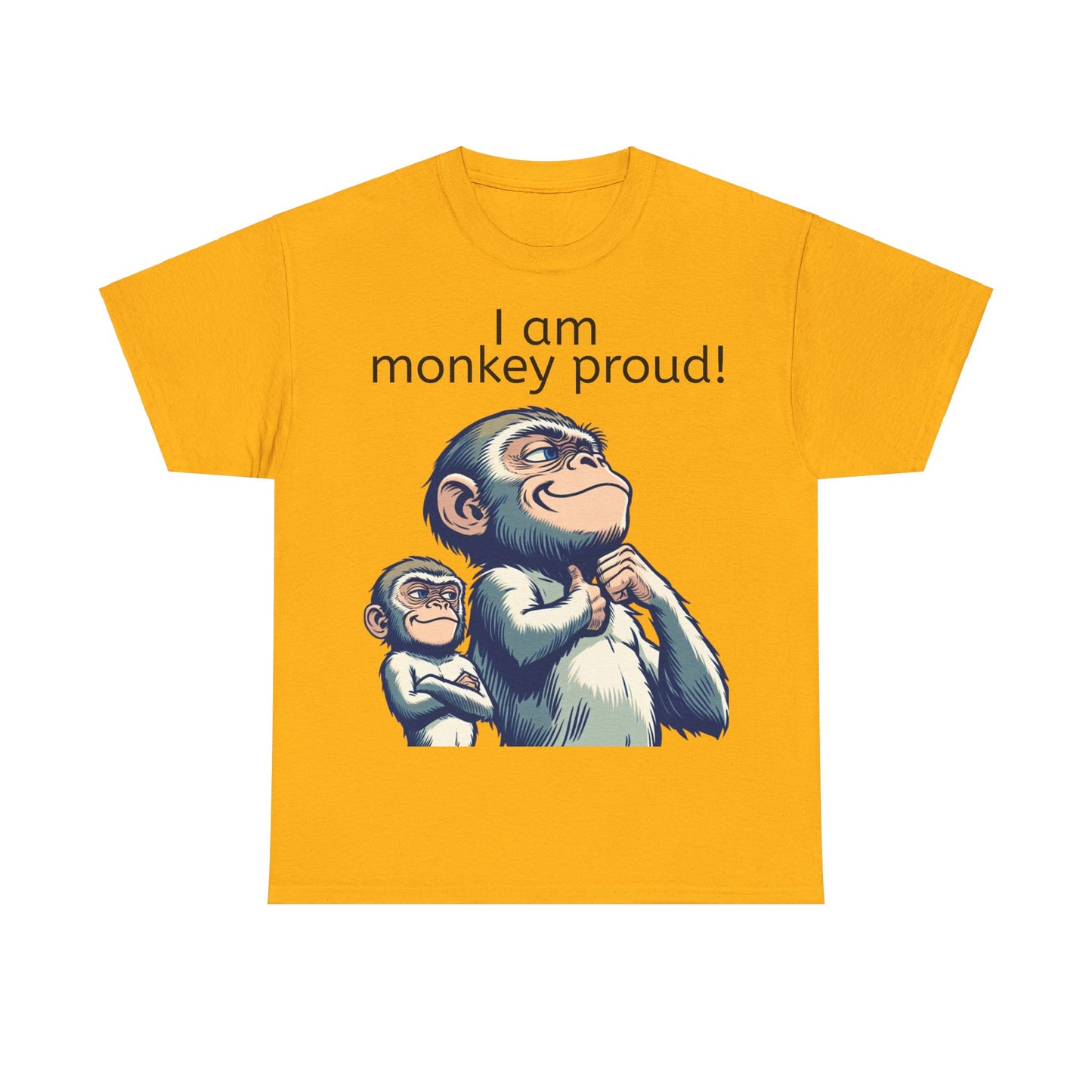 Grappige Unisex Katoenen T-shirt - Monkey proud - Pun Funny Dutch Shirt Language Gift Idea Leuk Aap Apen Trots Proud