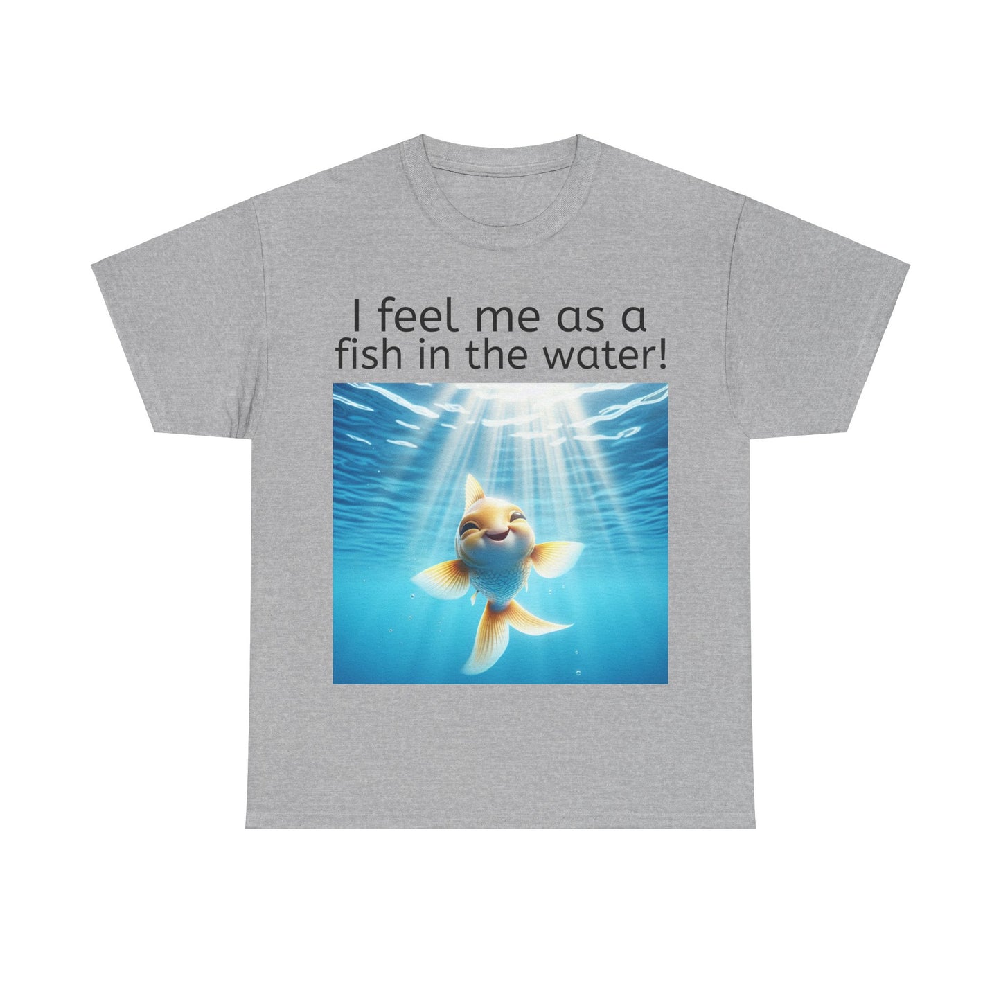 Grappige Unisex Katoenen T-Shirt - Fish in the water - Pun Funny Dutch Shirt Language Gift Idea Leuk