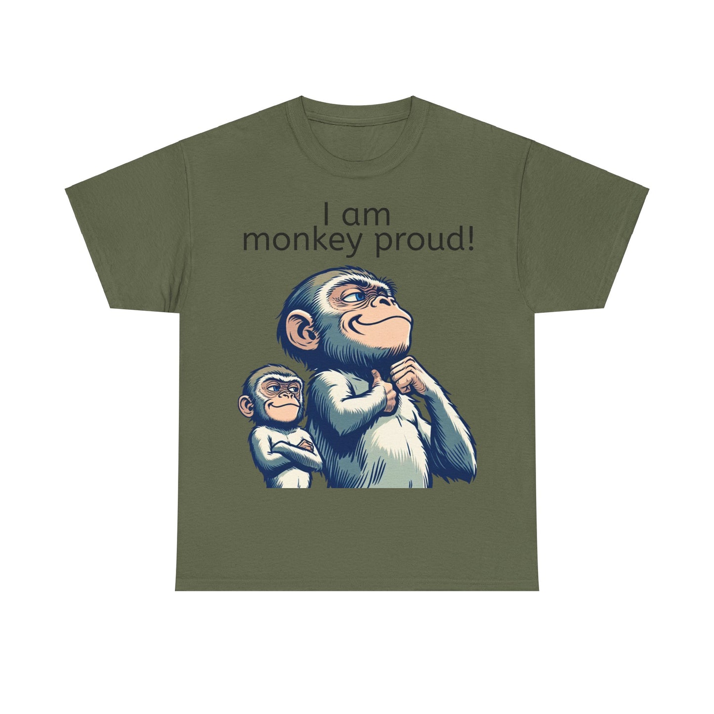 Grappige Unisex Katoenen T-shirt - Monkey proud - Pun Funny Dutch Shirt Language Gift Idea Leuk Aap Apen Trots Proud