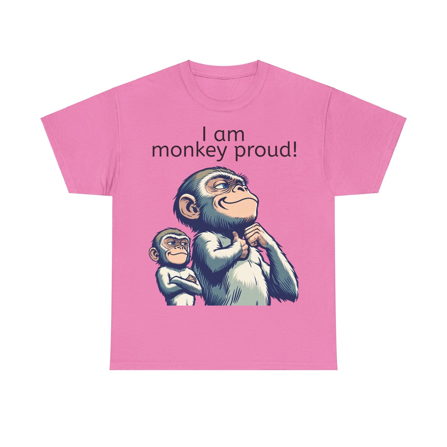 Grappige Unisex Katoenen T-shirt - Monkey proud - Pun Funny Dutch Shirt Language Gift Idea Leuk Aap Apen Trots Proud