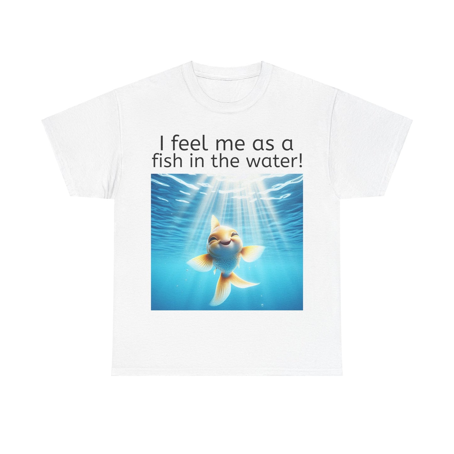 Grappige Unisex Katoenen T-Shirt - Fish in the water - Pun Funny Dutch Shirt Language Gift Idea Leuk