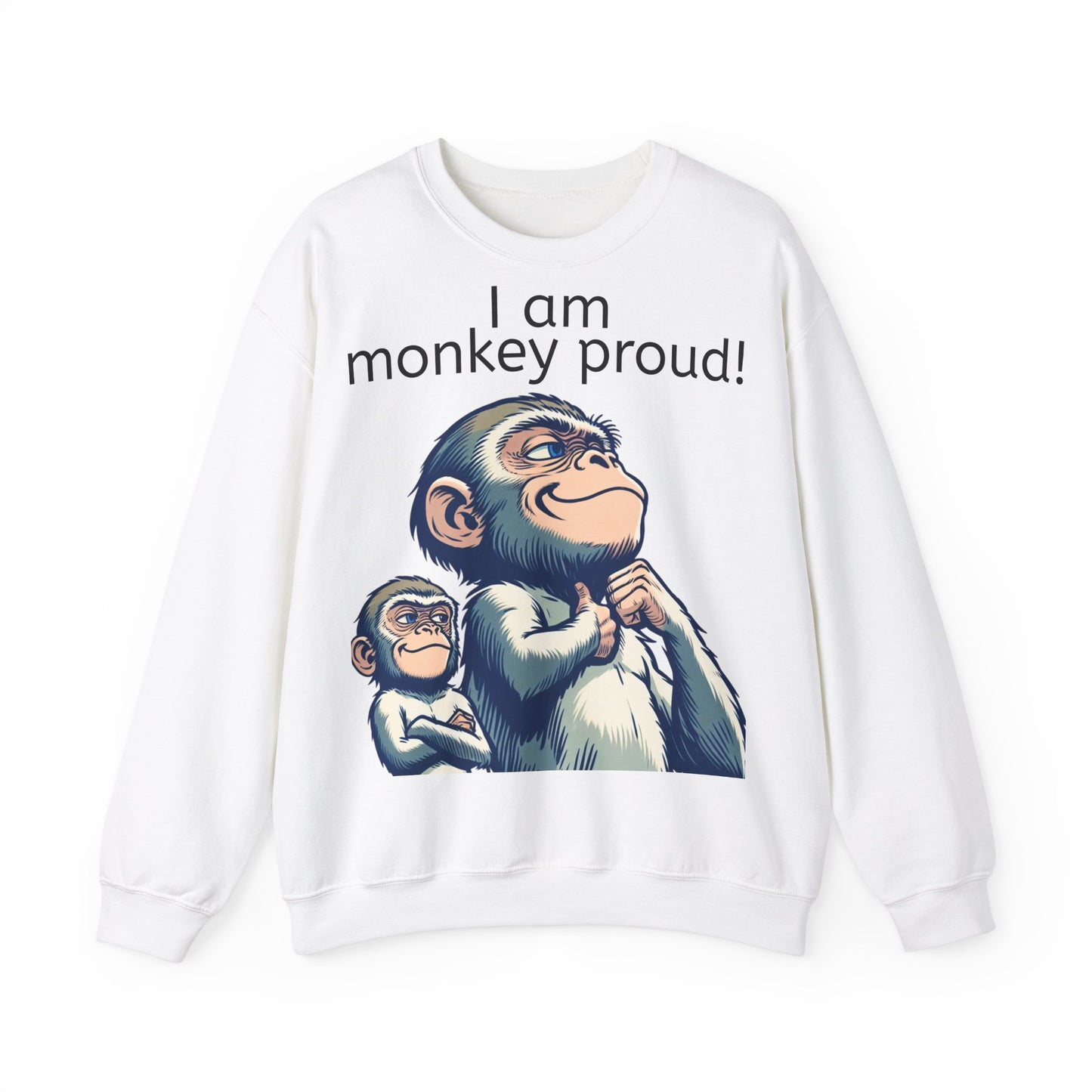 Grappige Unisex Sweatshirt - Monkey proud - Pun Funny Dutch Sweatshirt Language Gift Idea Leuk Vis Water Cadeau Idee Aap Apen Animal Leuk