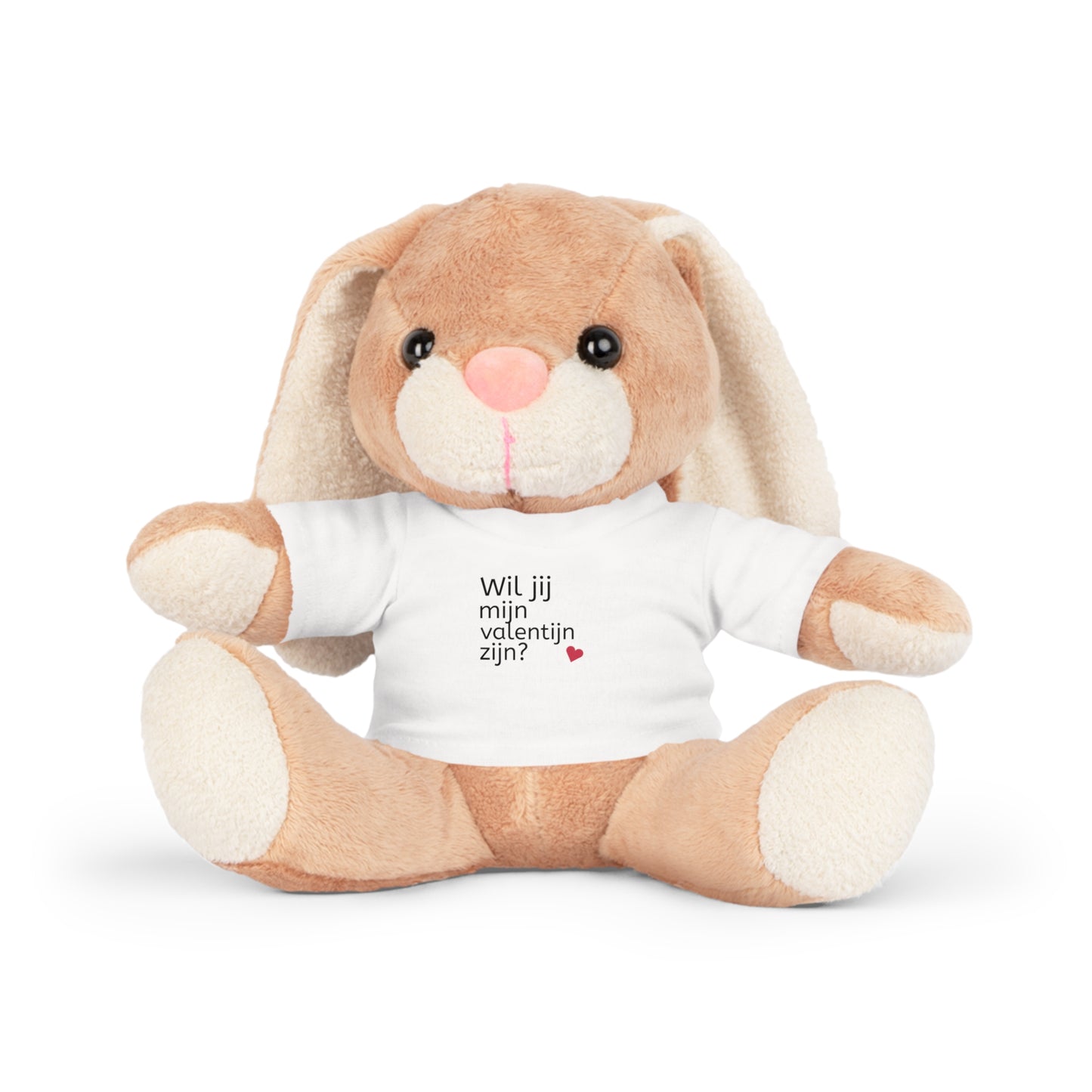 Zachte lieve knuffel met T-Shirt Valentijnsdag Boodschap, Liefde, Schattig, Knuffel, Hart, Liefde - Wil jij mijn Valentijn zijn?