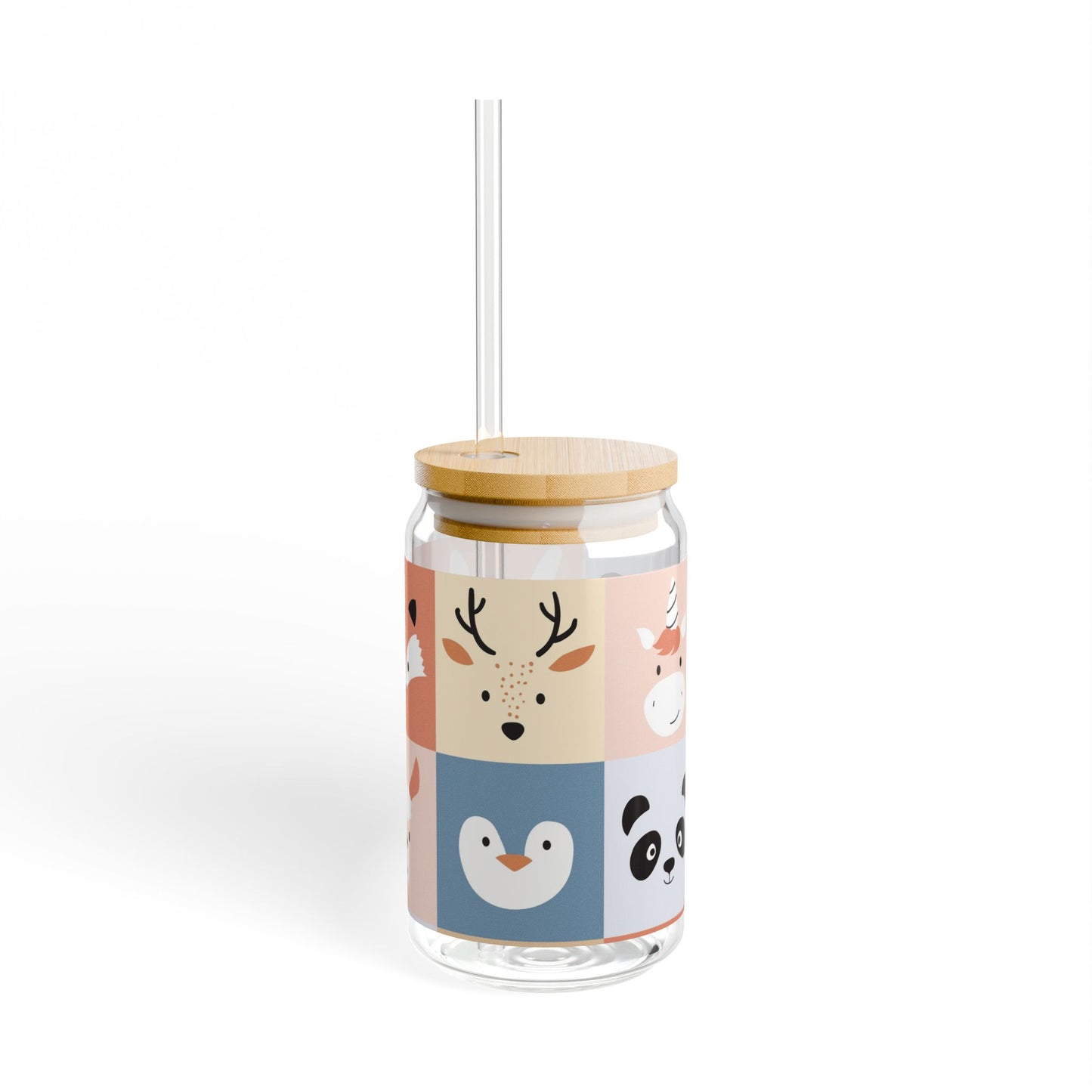 Sipper Glass , Drinkglas, Animal Design, Print, Stijlvol, Cute, Schattig, Lief, Handy, Handig, Home, Office, Design