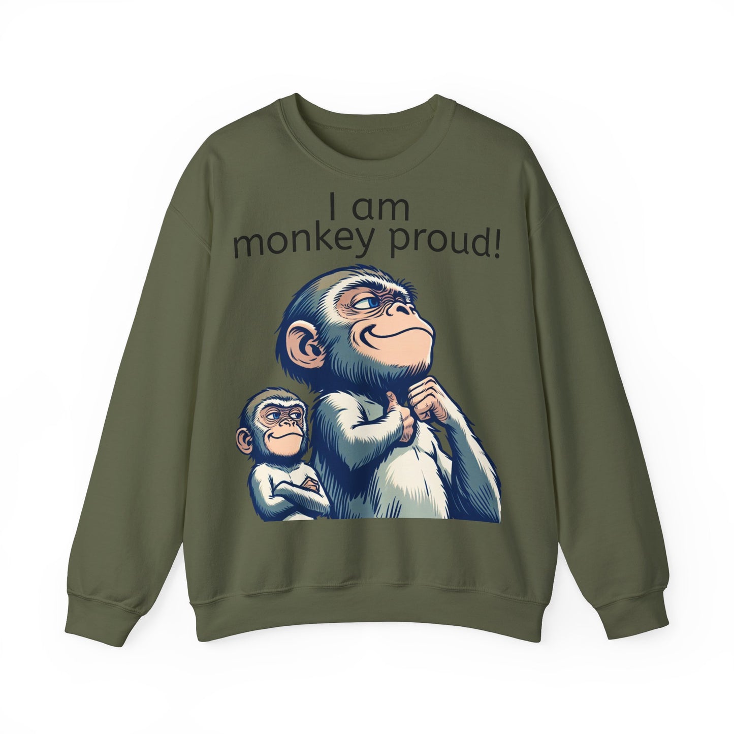 Grappige Unisex Sweatshirt - Monkey proud - Pun Funny Dutch Sweatshirt Language Gift Idea Leuk Vis Water Cadeau Idee Aap Apen Animal Leuk