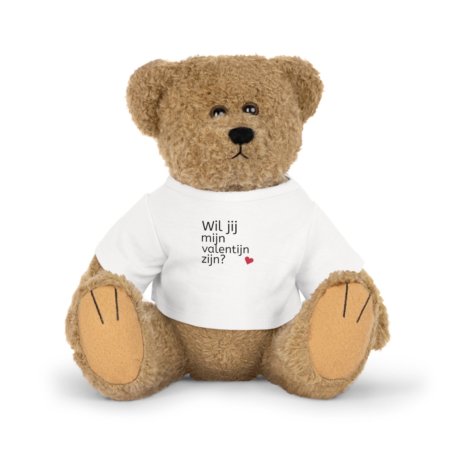 Zachte lieve knuffel met T-Shirt Valentijnsdag Boodschap, Liefde, Schattig, Knuffel, Hart, Liefde - Wil jij mijn Valentijn zijn?