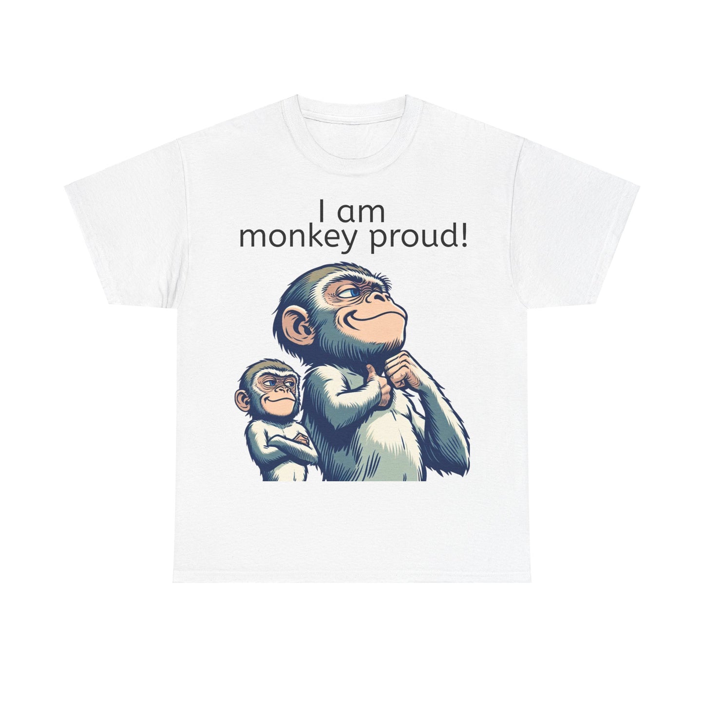 Grappige Unisex Katoenen T-shirt - Monkey proud - Pun Funny Dutch Shirt Language Gift Idea Leuk Aap Apen Trots Proud