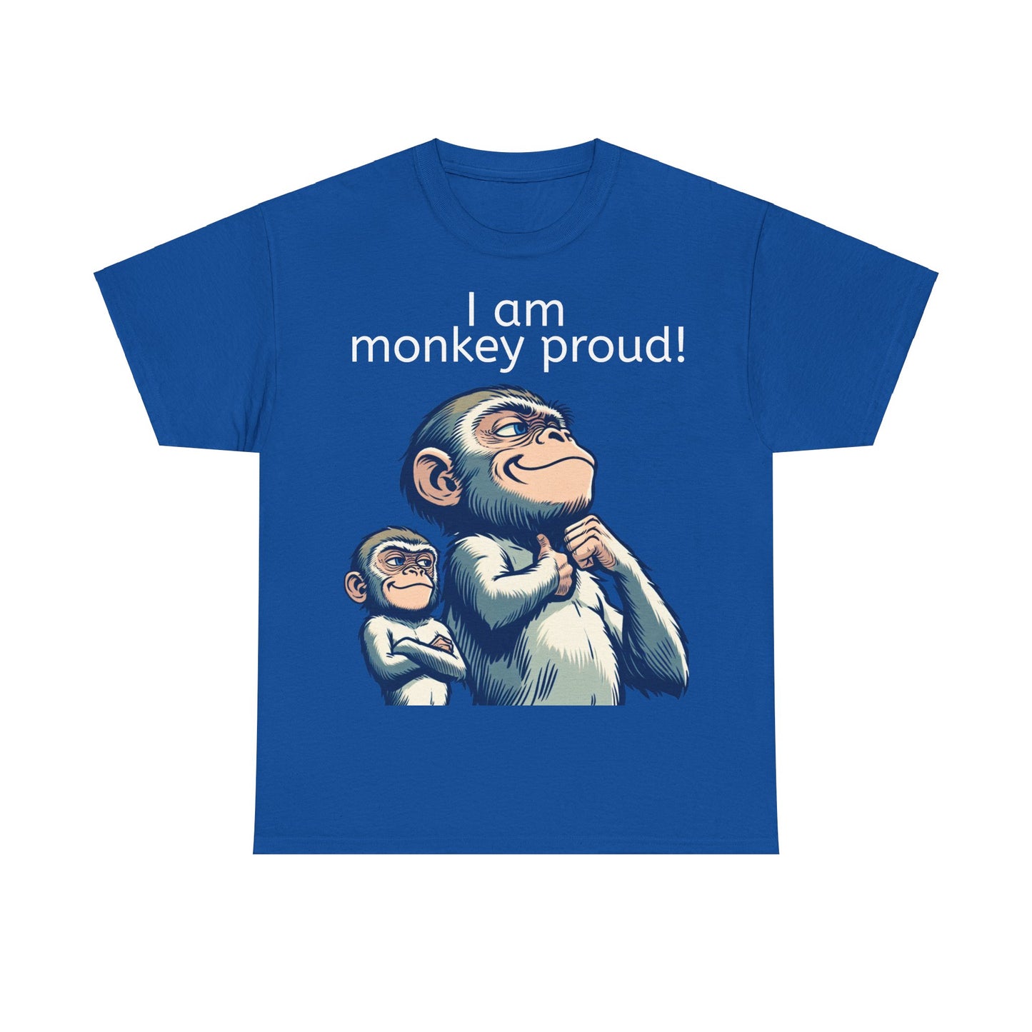 Grappige Unisex Katoenen T-shirt  - Monkey proud - Pun Funny Dutch Shirt Language Gift Idea Leuk Aap Apen Trots Proud