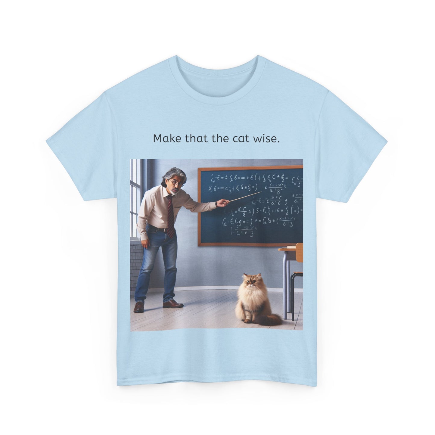 Grappige Unisex Katoenen T-Shirt - Make that the cat wise - Pun Funny Dutch Shirt Language Gift Idea