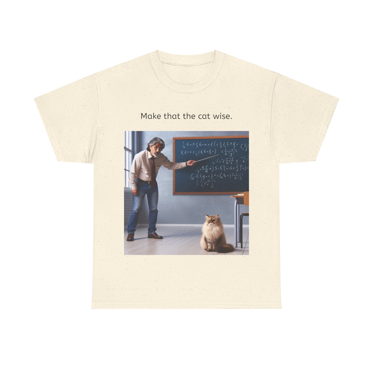 Grappige Unisex Katoenen T-Shirt - Make that the cat wise - Pun Funny Dutch Shirt Language Gift Idea