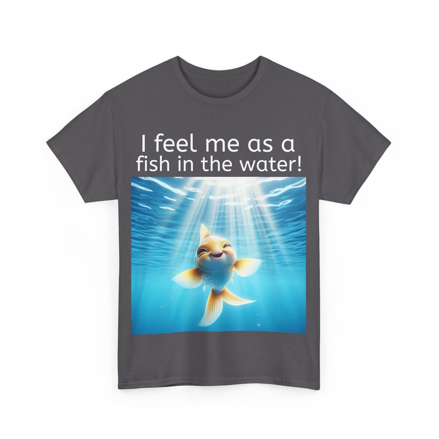Grappige Unisex Katoenen T-Shirt - Fish in the water - Pun Funny Dutch Shirt Language Gift Idea Leuk