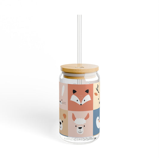 Sipper Glass , Drinkglas, Animal Design, Print, Stijlvol, Cute, Schattig, Lief, Handy, Handig, Home, Office, Design