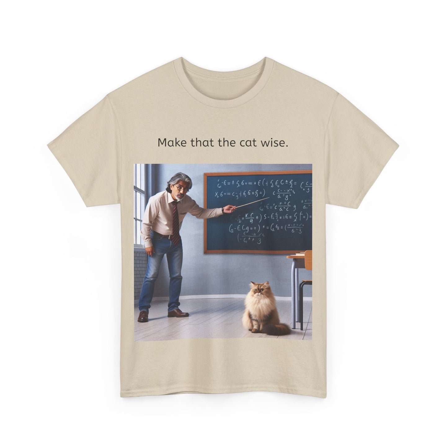 Grappige Unisex Katoenen T-Shirt - Make that the cat wise - Pun Funny Dutch Shirt Language Gift Idea