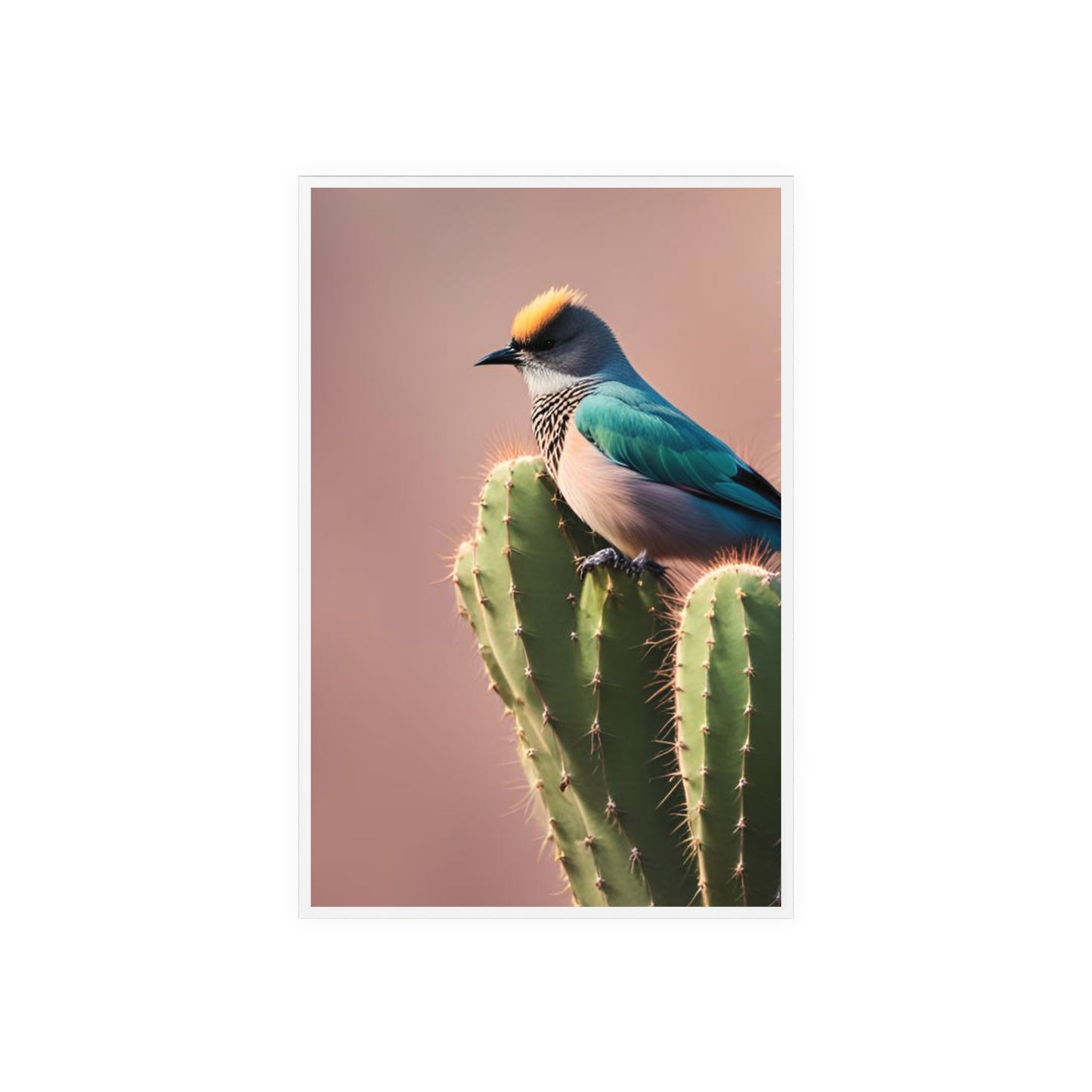Acrylic Sign, Natural Bird Cacti Design, Home Office Decor Trend, Beautiful Country Style, Gift, Desk, Bureau Cadeu Idee Vogel Cactus
