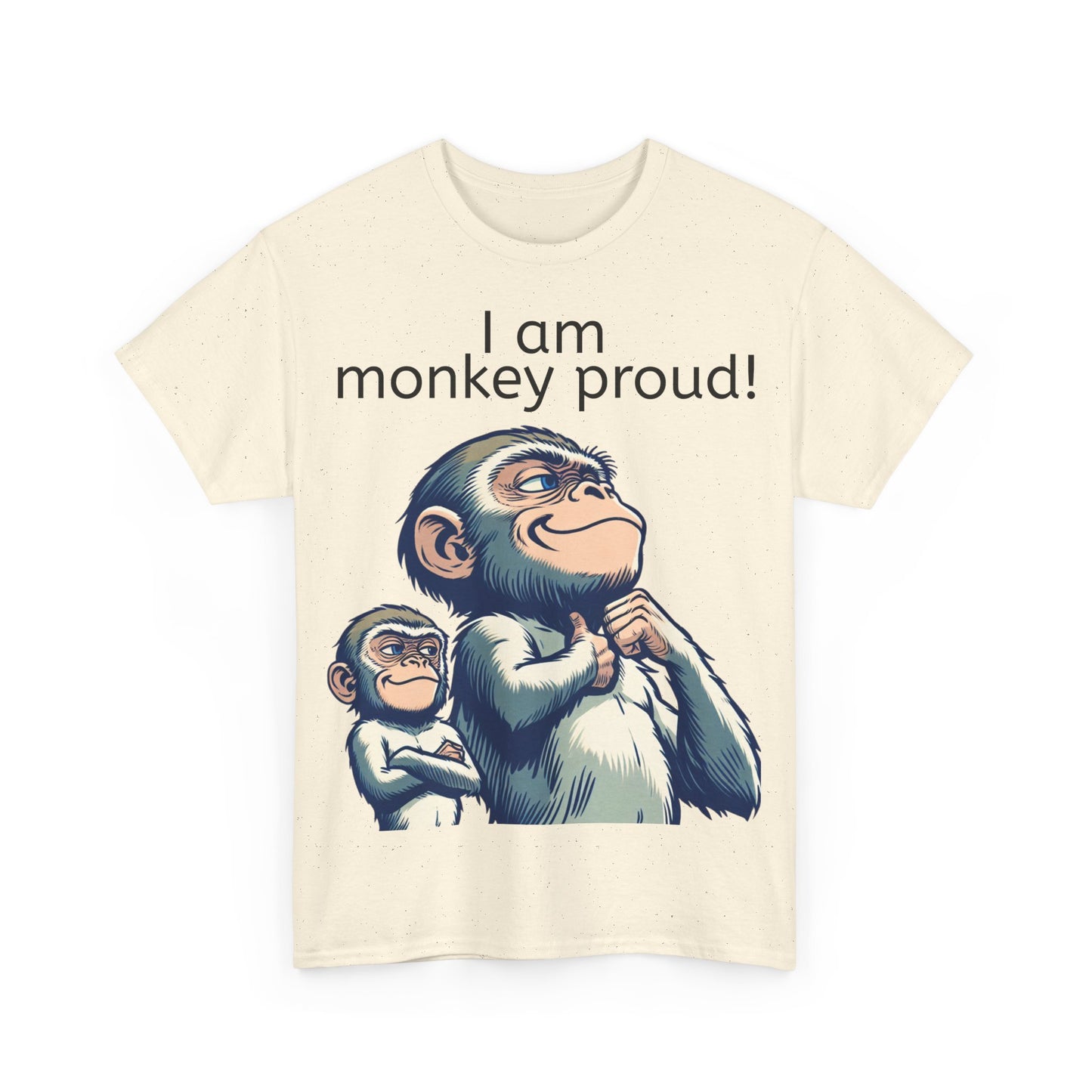 Grappige Unisex Katoenen T-shirt  - Monkey proud - Pun Funny Dutch Shirt Language Gift Idea Leuk Aap Apen Trots Proud