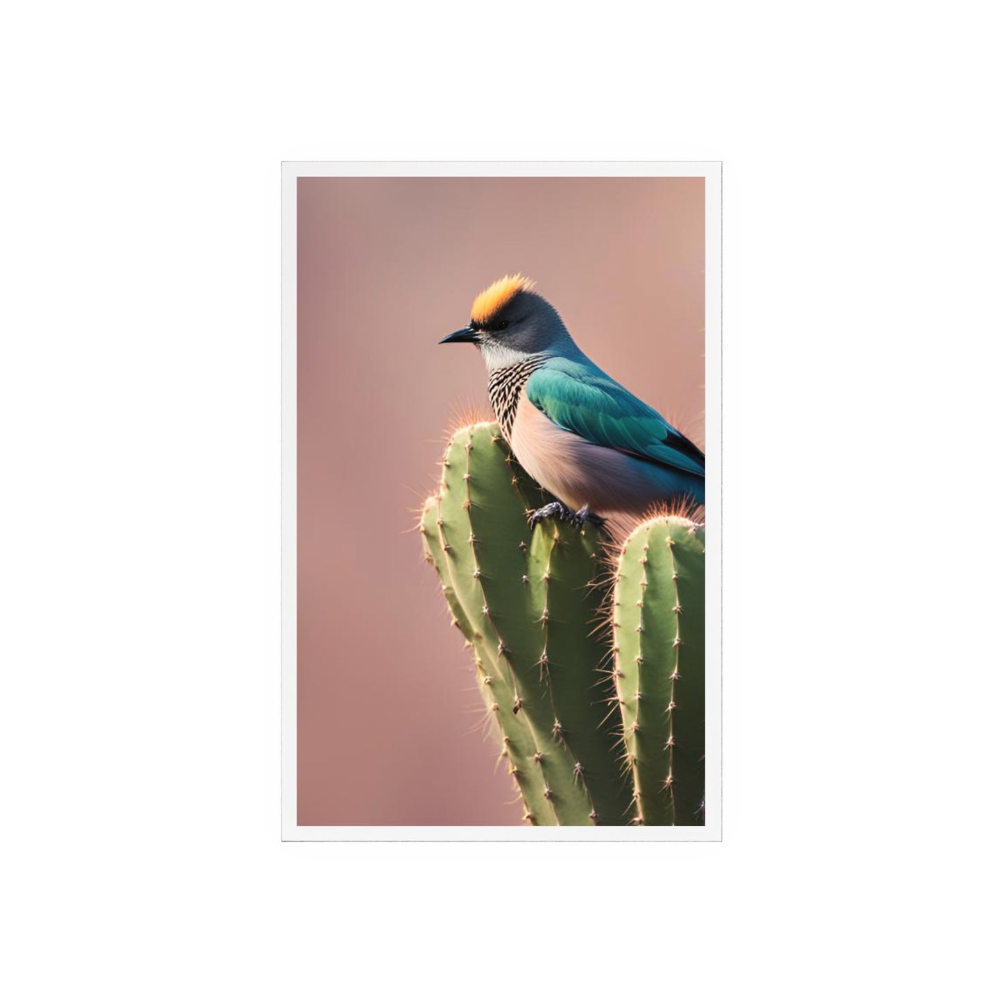 Acrylic Sign, Natural Bird Cacti Design, Home Office Decor Trend, Beautiful Country Style, Gift, Desk, Bureau Cadeu Idee Vogel Cactus