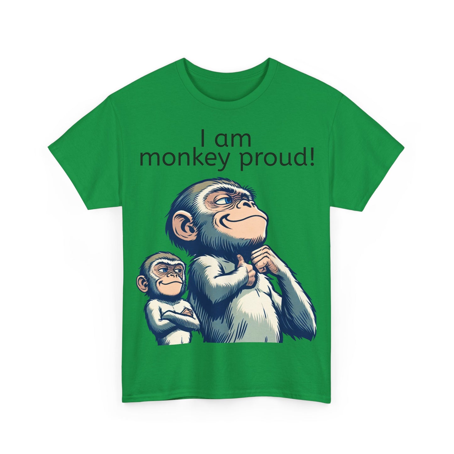 Grappige Unisex Katoenen T-shirt  - Monkey proud - Pun Funny Dutch Shirt Language Gift Idea Leuk Aap Apen Trots Proud