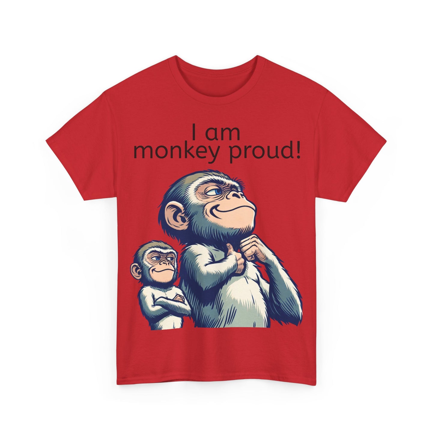 Grappige Unisex Katoenen T-shirt  - Monkey proud - Pun Funny Dutch Shirt Language Gift Idea Leuk Aap Apen Trots Proud