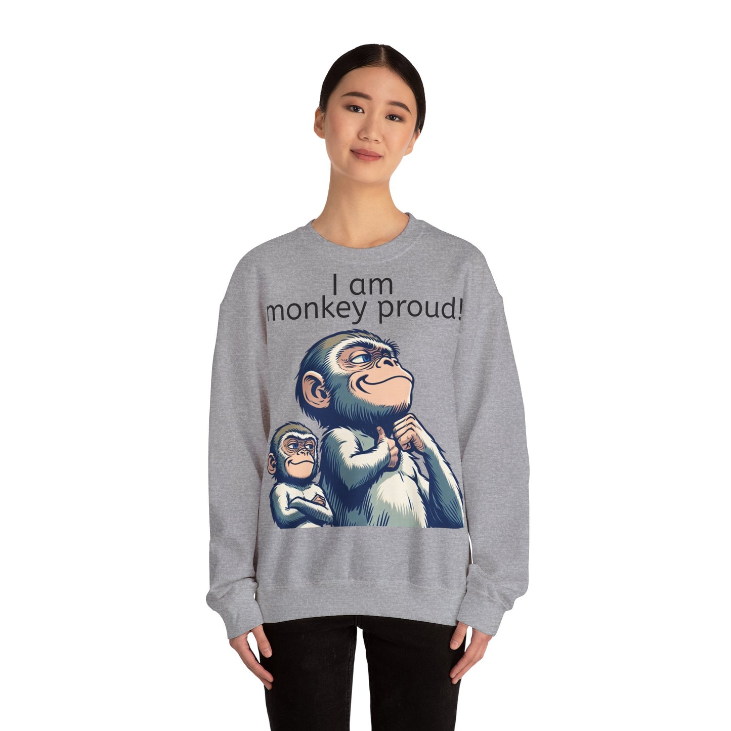 Grappige Unisex Sweatshirt - Monkey proud - Pun Funny Dutch Sweatshirt Language Gift Idea Leuk Vis Water Cadeau Idee Aap Apen Animal Leuk
