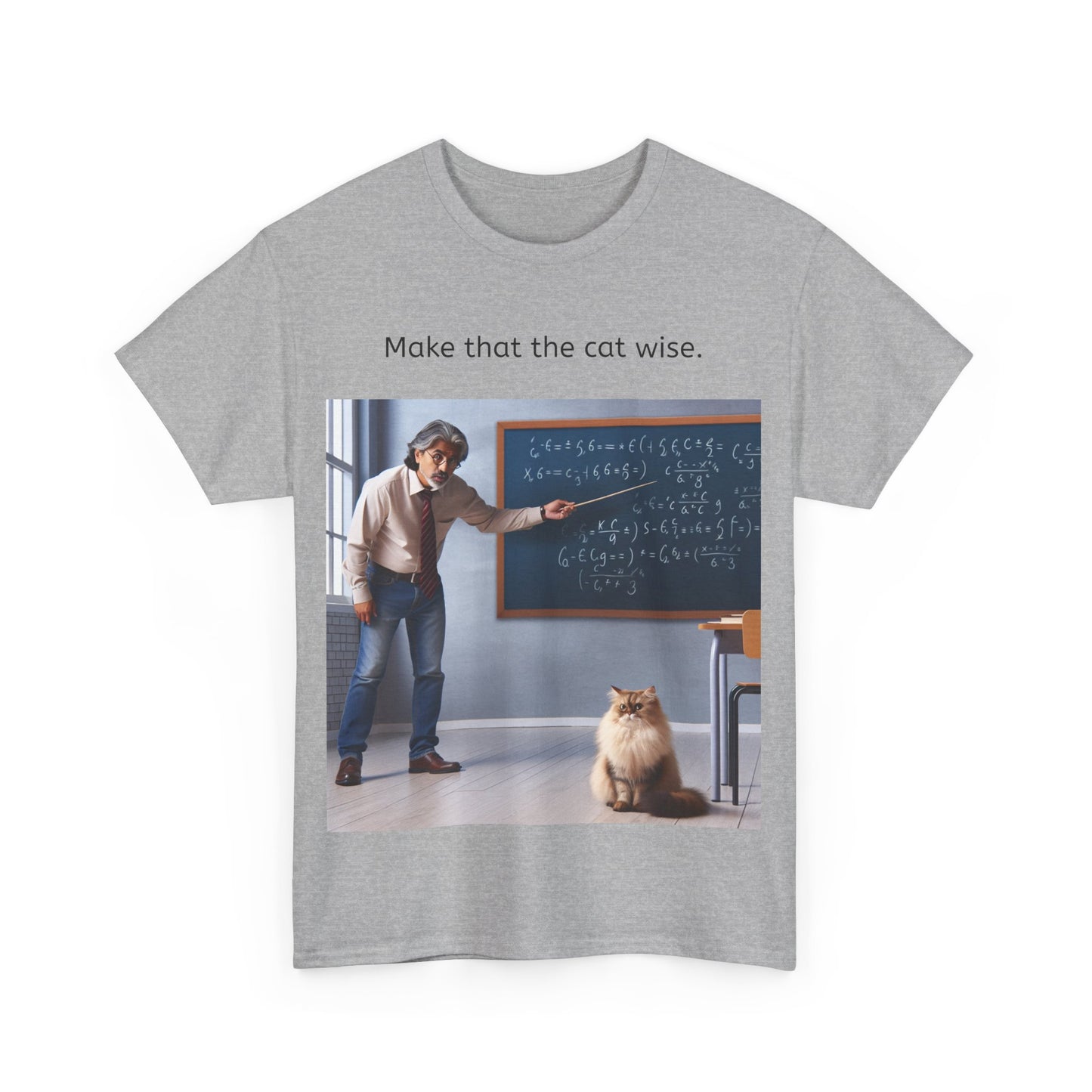 Grappige Unisex Katoenen T-Shirt - Make that the cat wise - Pun Funny Dutch Shirt Language Gift Idea