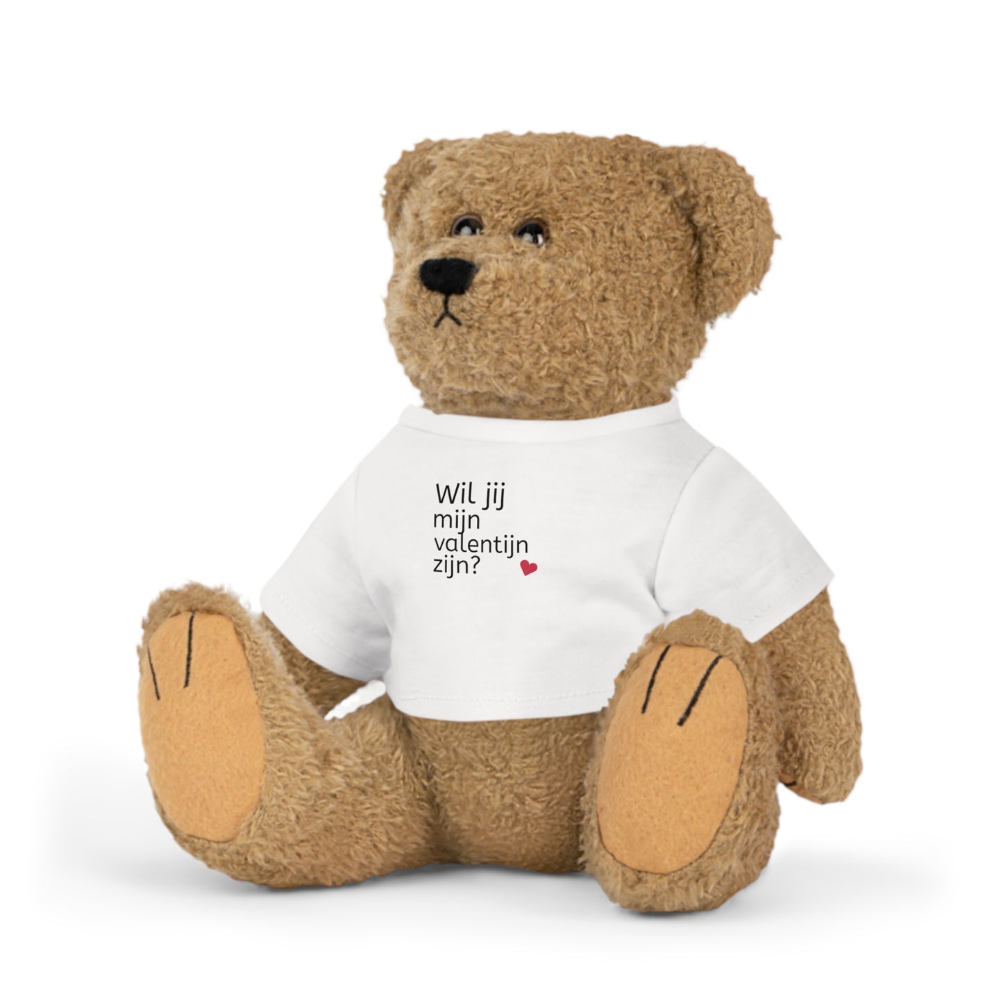 Zachte lieve knuffel met T-Shirt Valentijnsdag Boodschap, Liefde, Schattig, Knuffel, Hart, Liefde - Wil jij mijn Valentijn zijn?