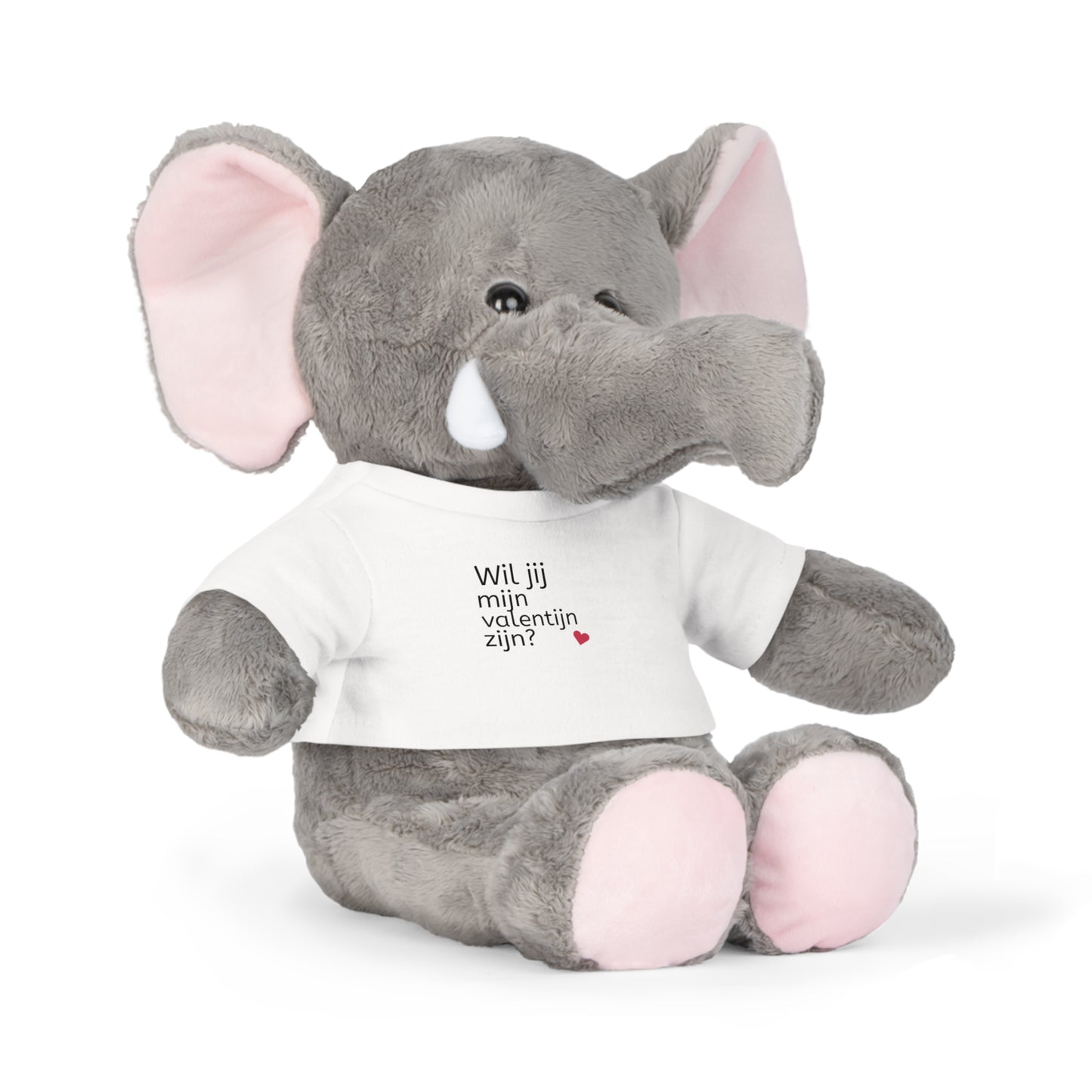 Zachte lieve knuffel met T-Shirt Valentijnsdag Boodschap, Liefde, Schattig, Knuffel, Hart, Liefde - Wil jij mijn Valentijn zijn?