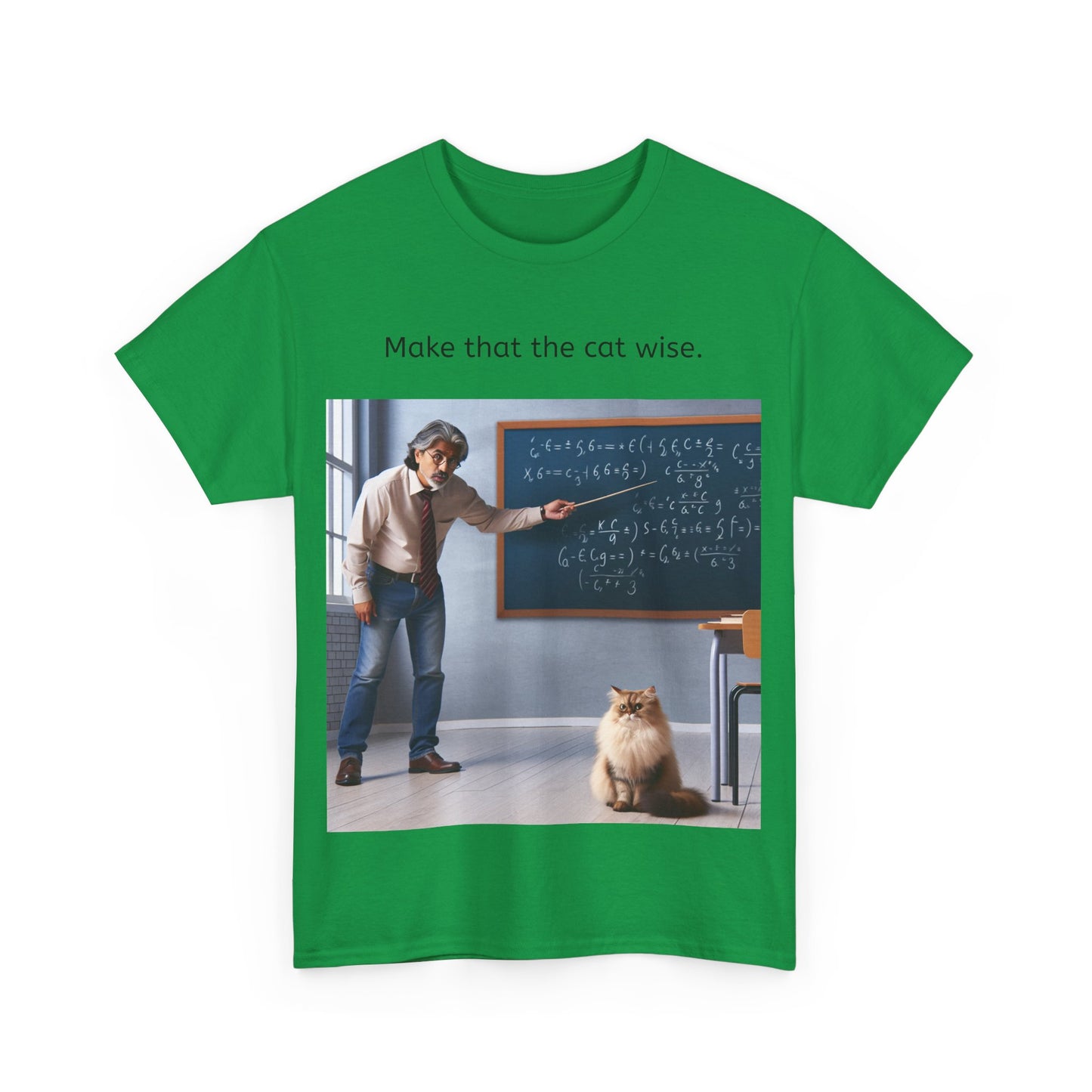 Grappige Unisex Katoenen T-Shirt - Make that the cat wise - Pun Funny Dutch Shirt Language Gift Idea