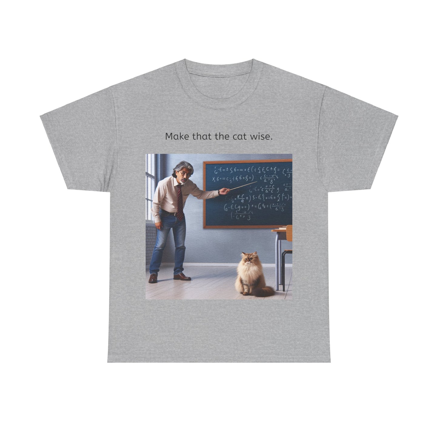 Grappige Unisex Katoenen T-Shirt - Make that the cat wise - Pun Funny Dutch Shirt Language Gift Idea