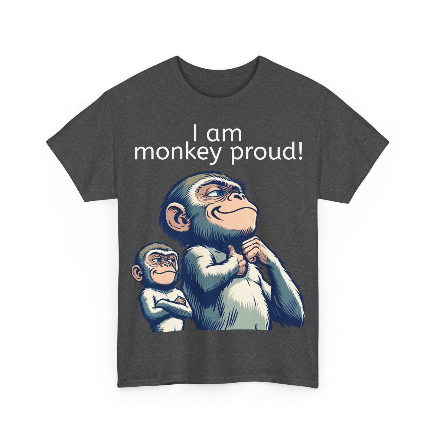 Grappige Unisex Katoenen T-shirt  - Monkey proud - Pun Funny Dutch Shirt Language Gift Idea Leuk Aap Apen Trots Proud