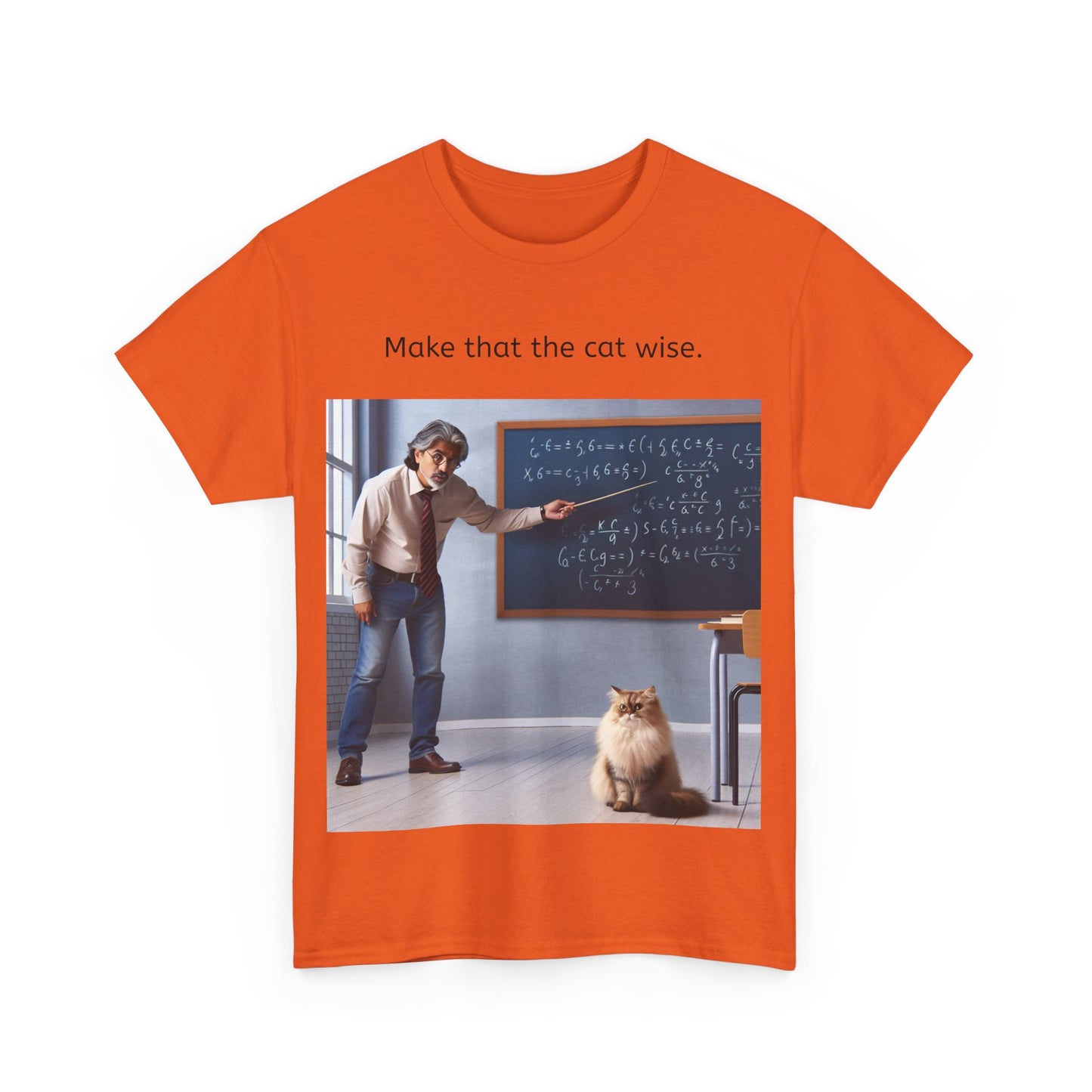 Grappige Unisex Katoenen T-Shirt - Make that the cat wise - Pun Funny Dutch Shirt Language Gift Idea