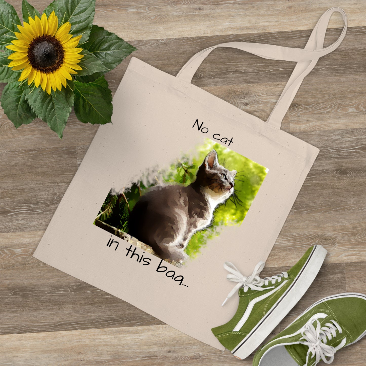 Kat Grappige Katoenen Tas - Cute and Practical Shopping tote Bag - No Cat in Bag - Cat Lover Gift, Eco-Friendly, Herbruikbaar, Lief Schattig