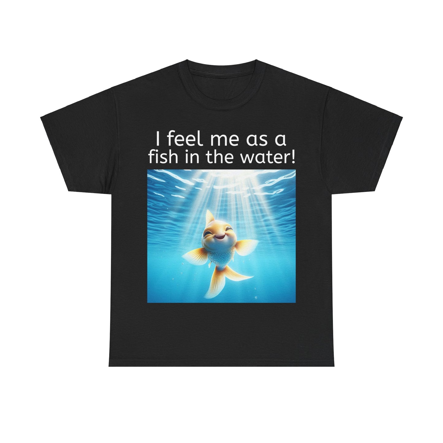 Grappige Unisex Katoenen T-Shirt - Fish in the water - Pun Funny Dutch Shirt Language Gift Idea Leuk