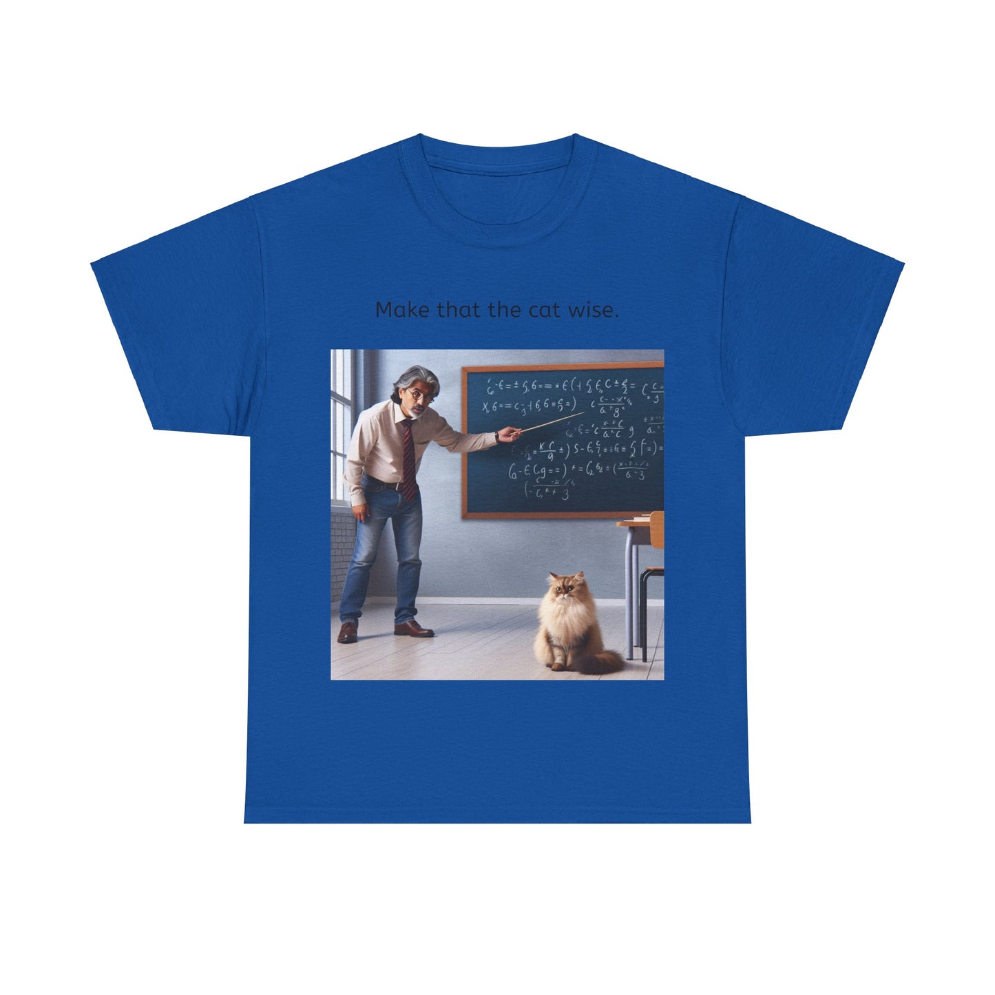 Grappige Unisex Katoenen T-Shirt - Make that the cat wise - Pun Funny Dutch Shirt Language Gift Idea