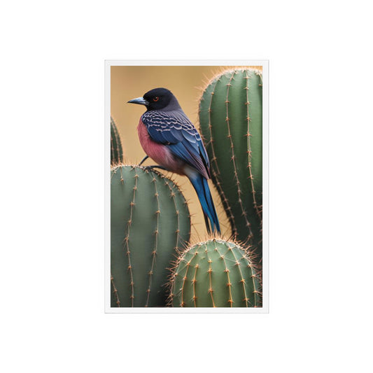 Acrylic Sign, Natural Bird Cacti Design, Home Office Decor Trend, Beautiful Country Style, Gift, Desk, Bureau Cadeu Idee Vogel Cactus