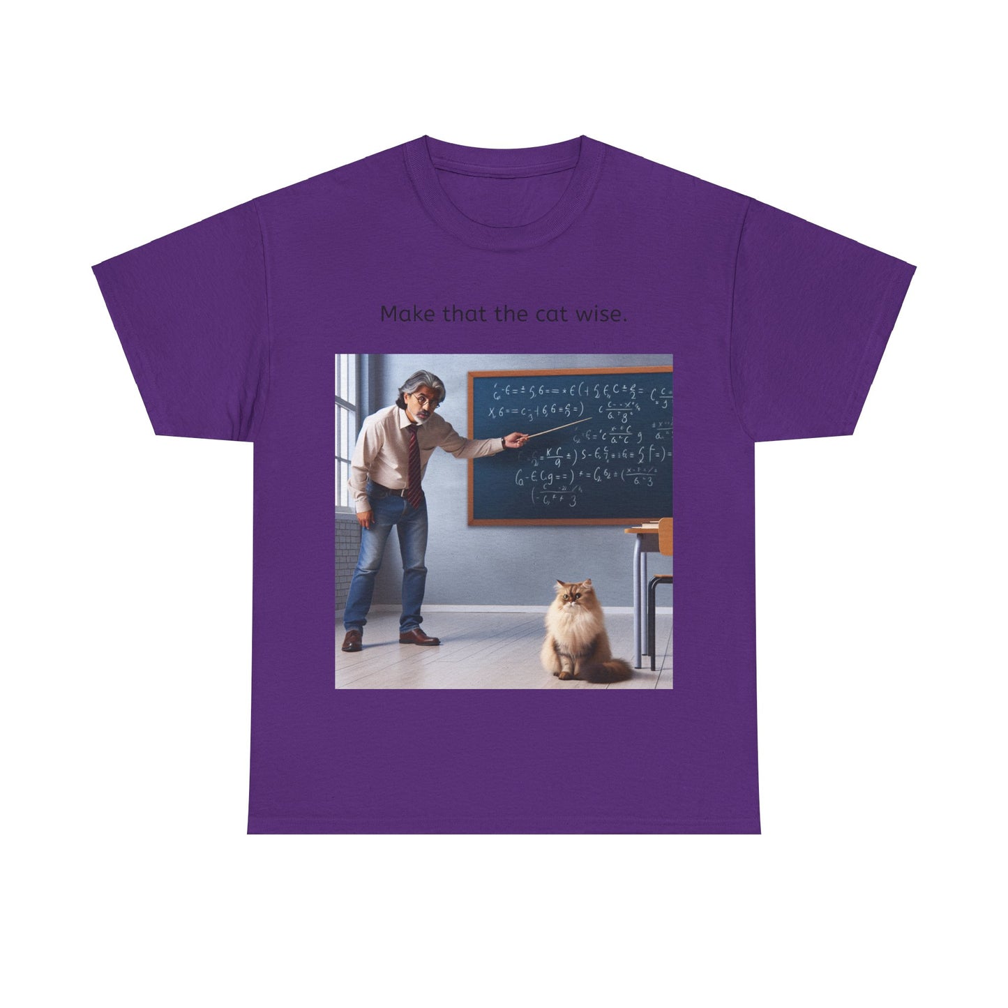 Grappige Unisex Katoenen T-Shirt - Make that the cat wise - Pun Funny Dutch Shirt Language Gift Idea